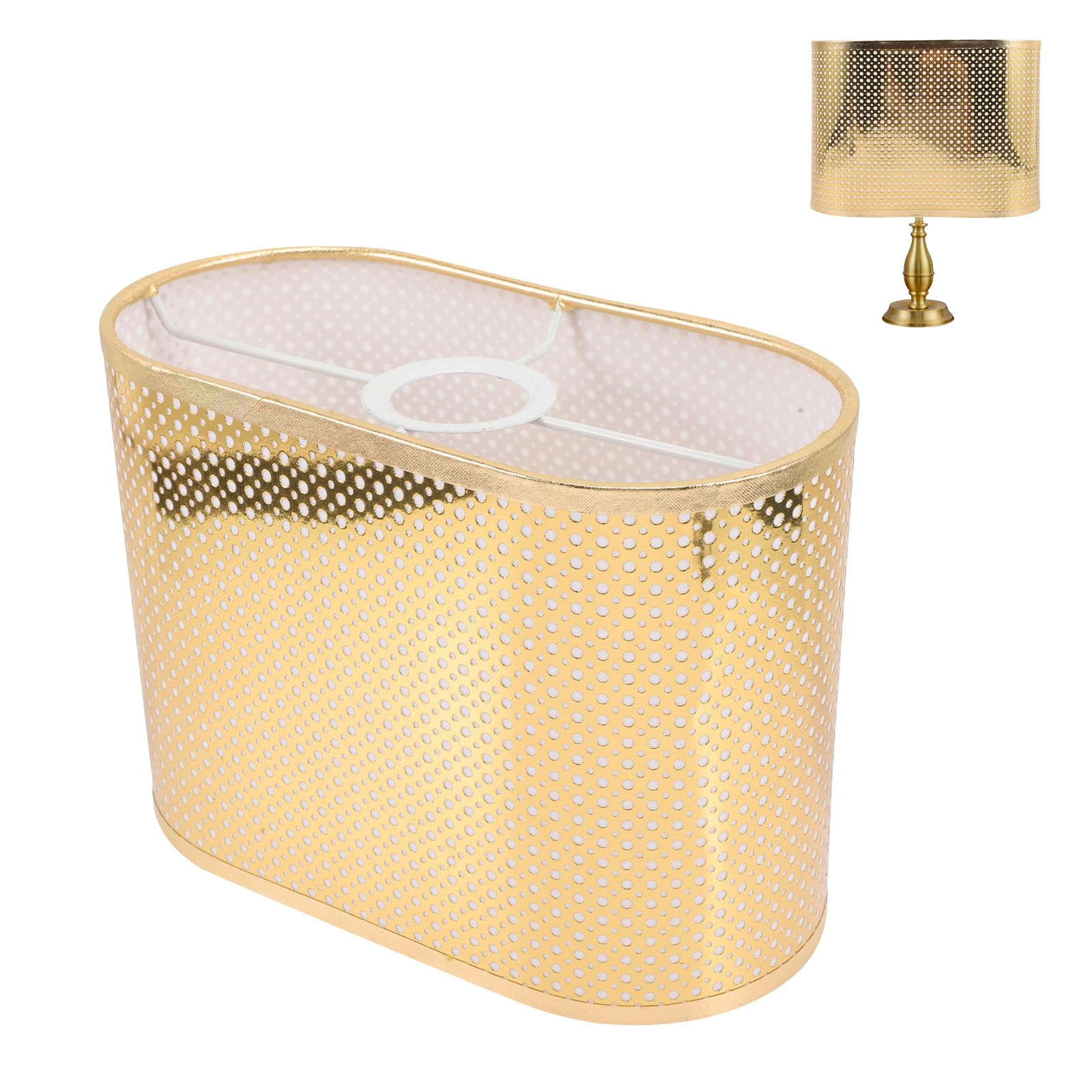 Paralume Oro per Lampada da Terra Leggero Semplice Struttura per Soggiorno Crea Atmosfera Naturale Elegante e Delicato Stili multipli