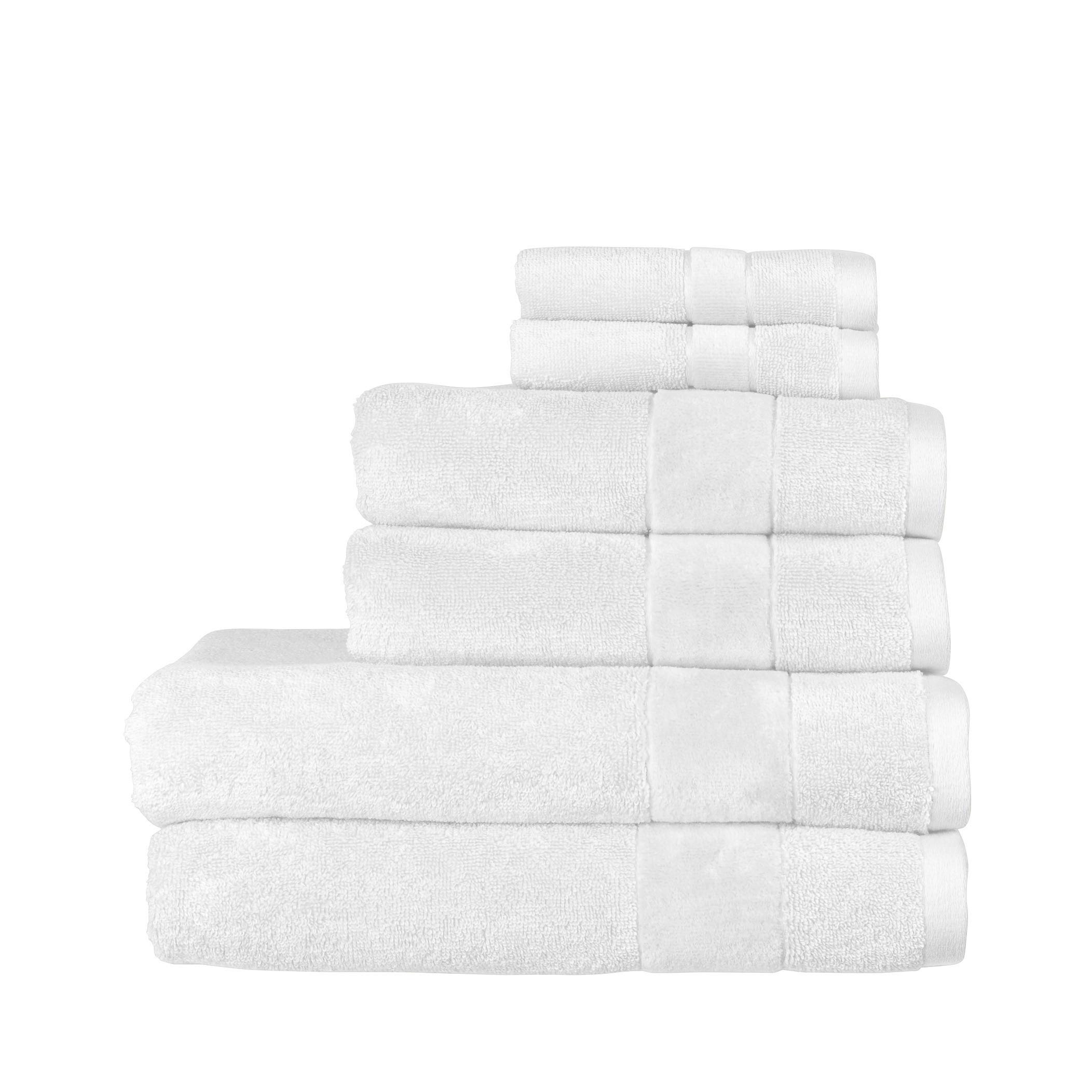 Christy Prism 6 Piece Towel Set in Whitewash 100 Turkish Cotton