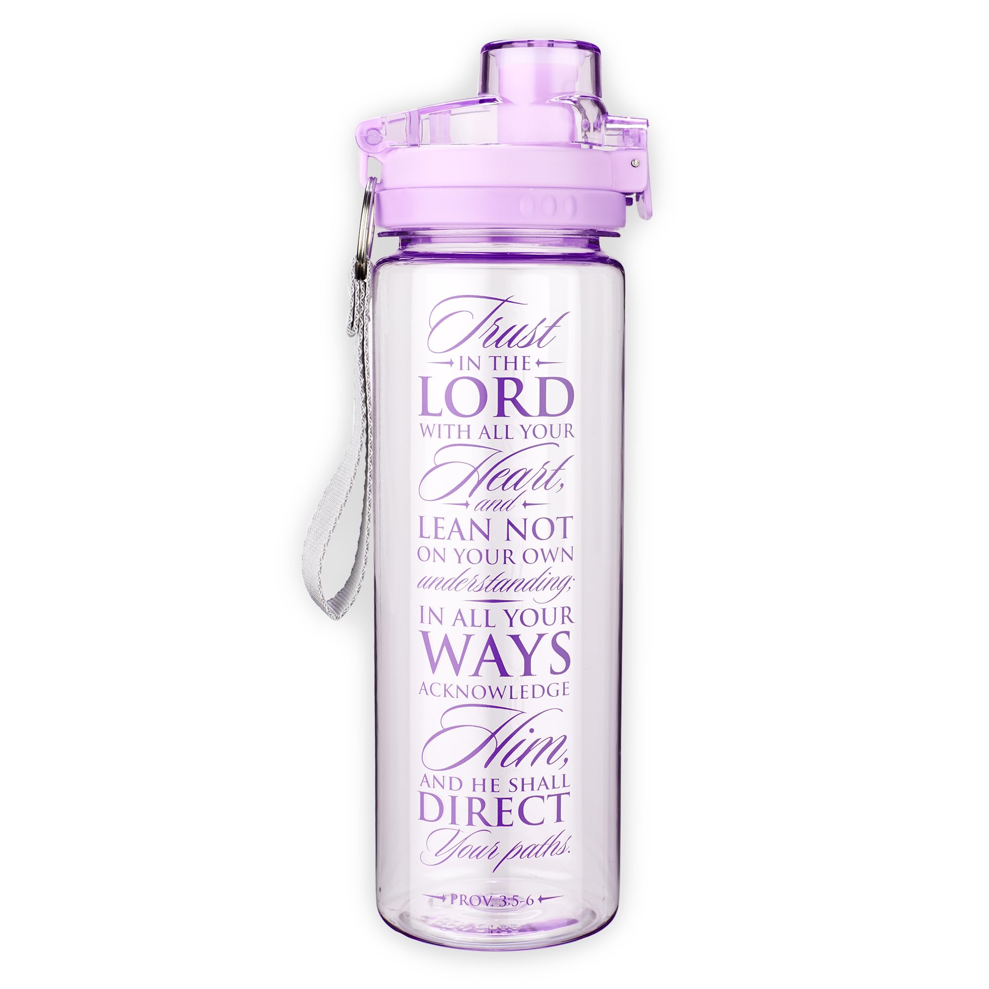Christian Art Gifts Wide Mouth BPA-Free Reusable Plastic Sports Water Bottle for Men & Women, Inspirational Scripture w/Locking Flip-Top Lid & Carry Strap, 28 oz.
