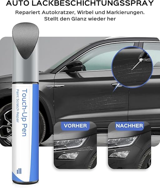 F6F6/ F7Y Metall Grau Metallic Lackstift Kompatibel mit Skoda Exakte Übereinstimmung für Chips und Kratzer - 2