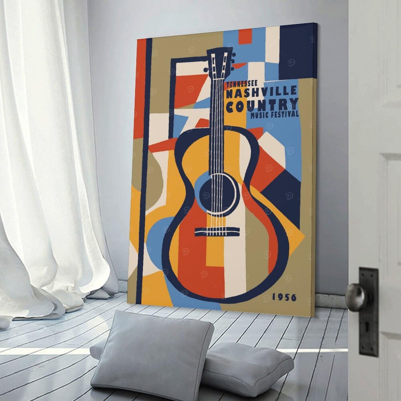 Junmoney Country Music Festival Decorative Canvas Print, 24x36inch(60x90cm), for Hallway, Entryway Or Landing, Home Artwork for First Impressions