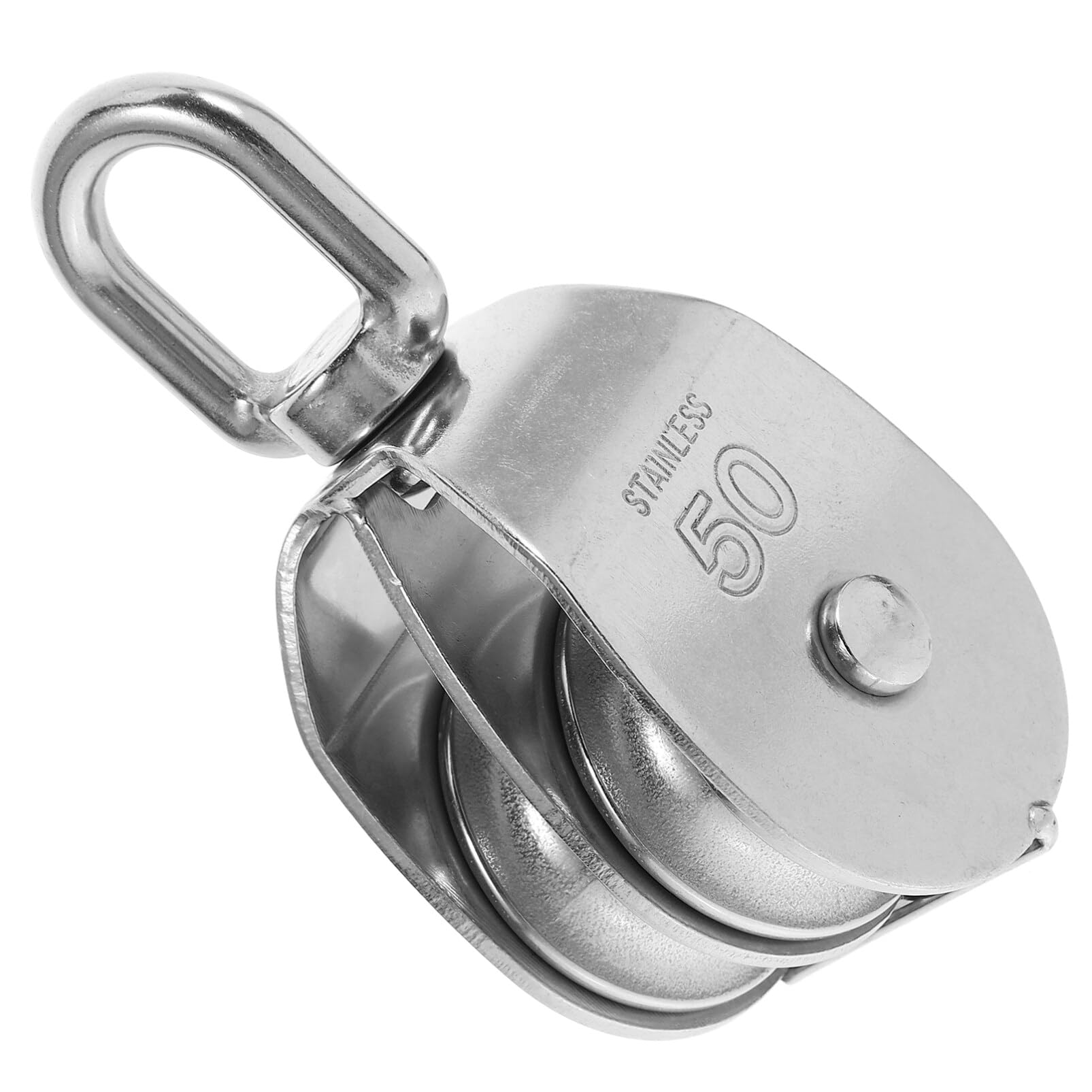 SOLUSTRE Silent Rope Pulley Wheel Double Pulley Block Sturdy for Lifting Rope Galvanized 400kg