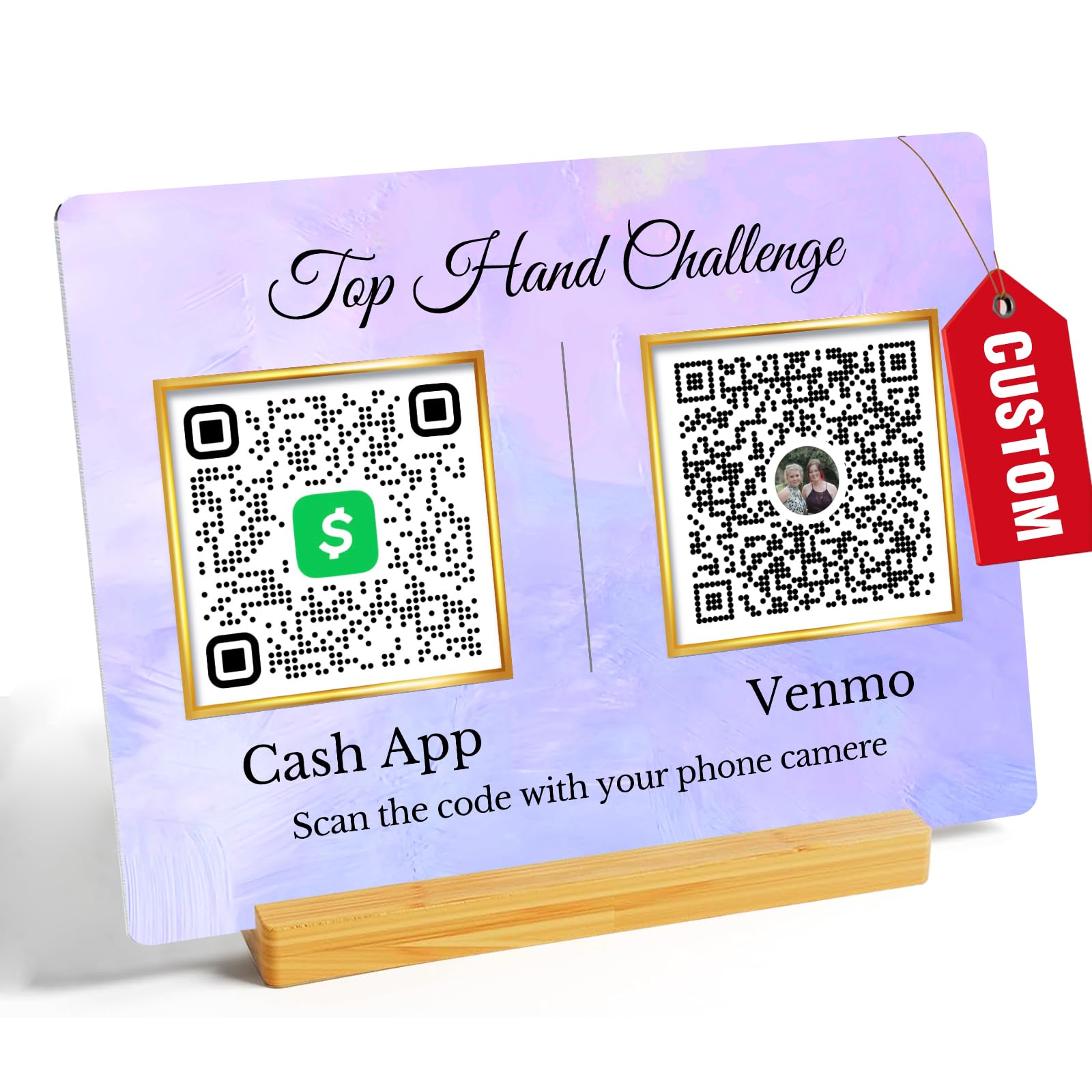 Custom Multi Business QR Code Sign Scan to Pay Venmo Paypal Cash Zelle Personalized Instagram Facebook Twitter Tiktok Social Media QR Signs Wifi Sign