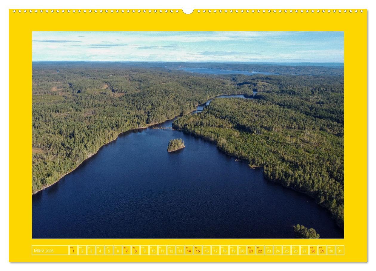 Das Land der Freiheit Schweden (hochwertiger Premium Wandkalender 2026 DIN A2 quer), Kunstdruck in Hochglanz: Schweden die unendliche Weite von Seen und Wälder (CALVENDO Orte)