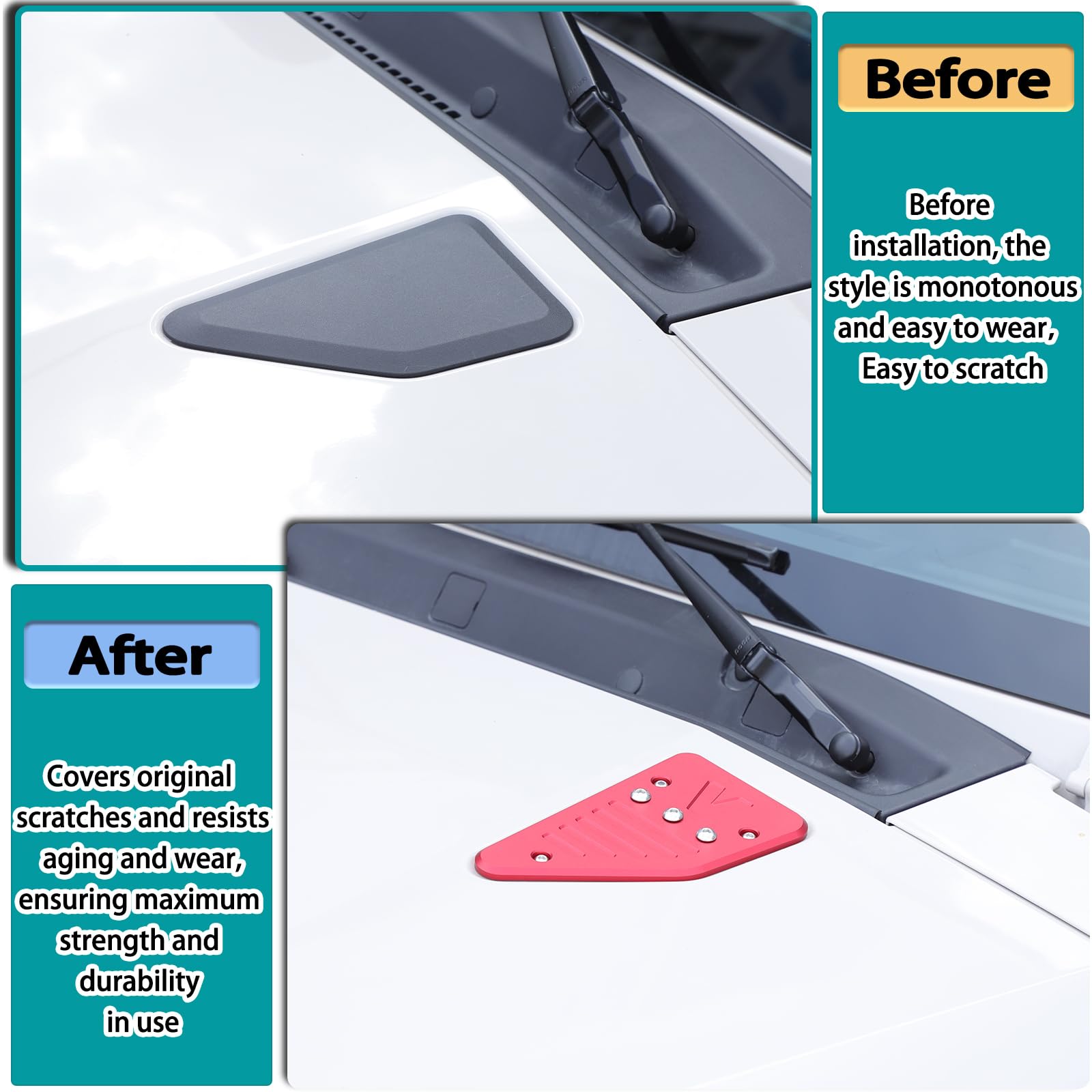 Car Hood Trim Replacement parts Compatible with Ineos Grenadier 2020-2026 Hood Expansion Trim Cover Multi-function Searchlight Bracket External — view 3