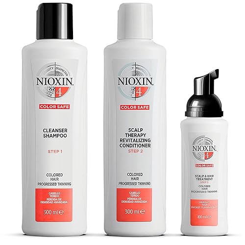 Miniatura 1 de Nioxin System 4 Kit 4 para cabello tratado con color con cabello adelgazante progresado y avanzado, juego de 3 piezas