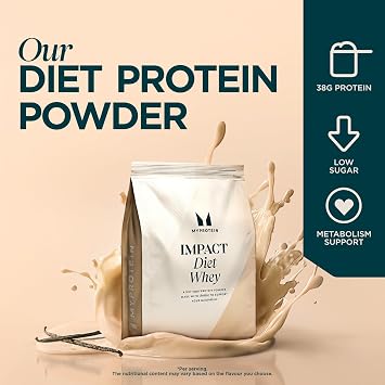 Myprotein Impact Diet Whey Protein Powder – Natural Vanilla | High Protein Shake with Green Tea Extract, CLA & Choline | Up to 36g Protein per Serving | Low Fat, Low Sugar | 1 kg