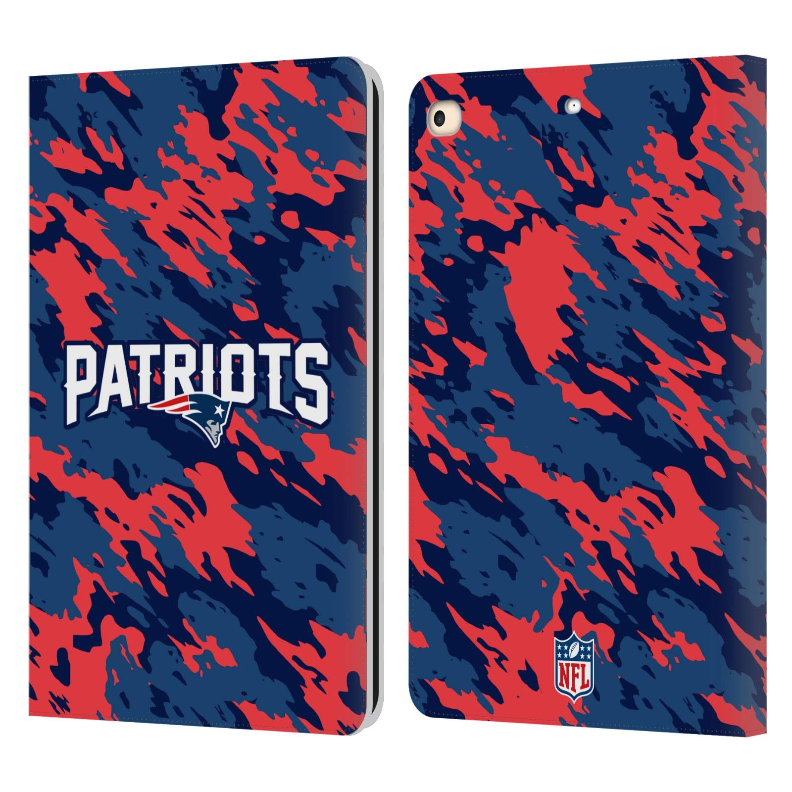 Head Case Designs sous Licence Officielle NFL Camou New England Patriots Logo Étui Portefeuille en Cuir Compatible avec Apple iPad 9.7 2017 / iPad 9.7 2018