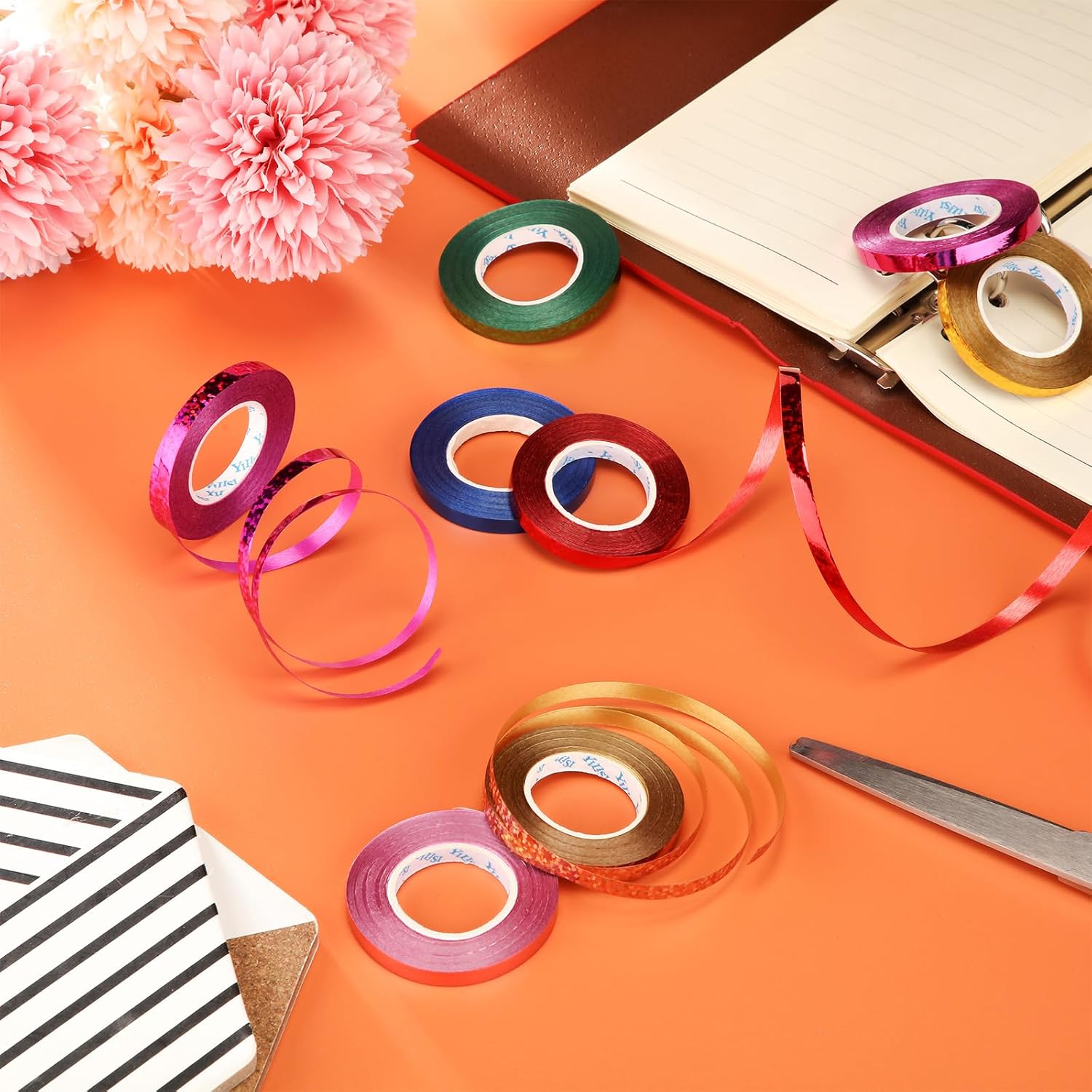 Shappy 15 Rolls Curling Ribbon 1/5" Wide x 11 Yards Total 165 Yards Balloon String Curly Shiny Metallic Roll Assorted Colors for Art Craft Gift Wrapping Florist Wedding Festival Decor(Bright Color) - Image 5