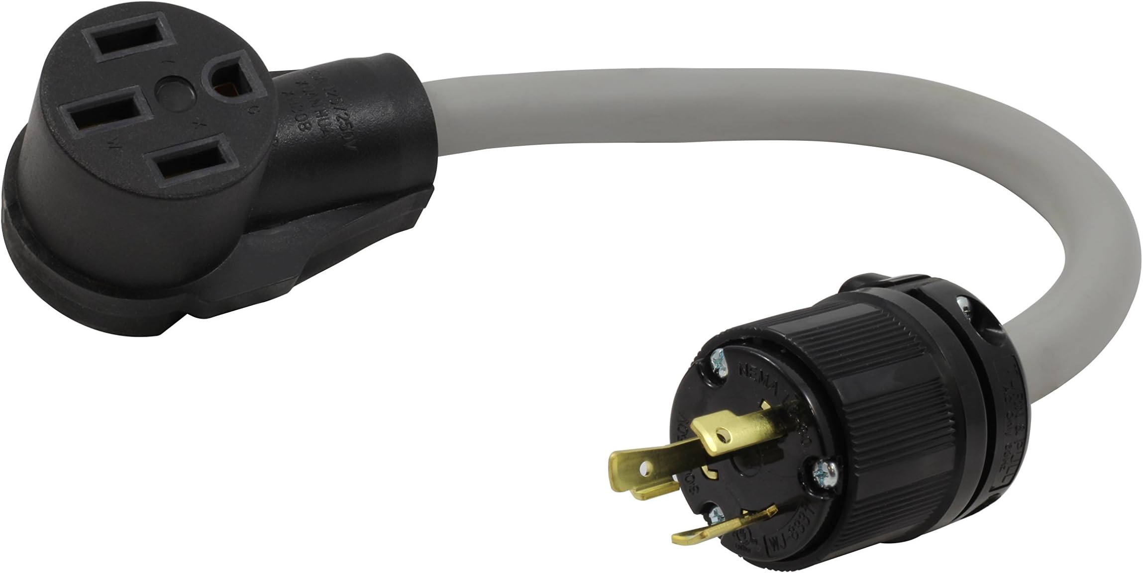 AC WORKS Electric Vehicle Charging Adapter for Tesla Use (L6-30 30A 250V Locking to Tesla)