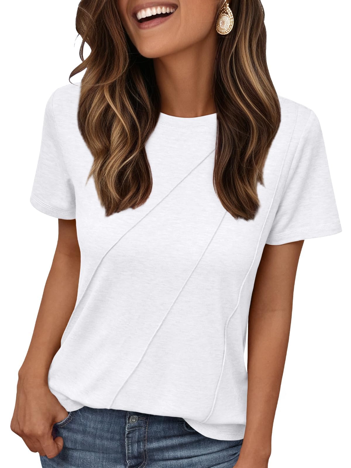 Lime Flare Womens Tshirts Short Sleeve Shirts Dressy Casual Summer Tops