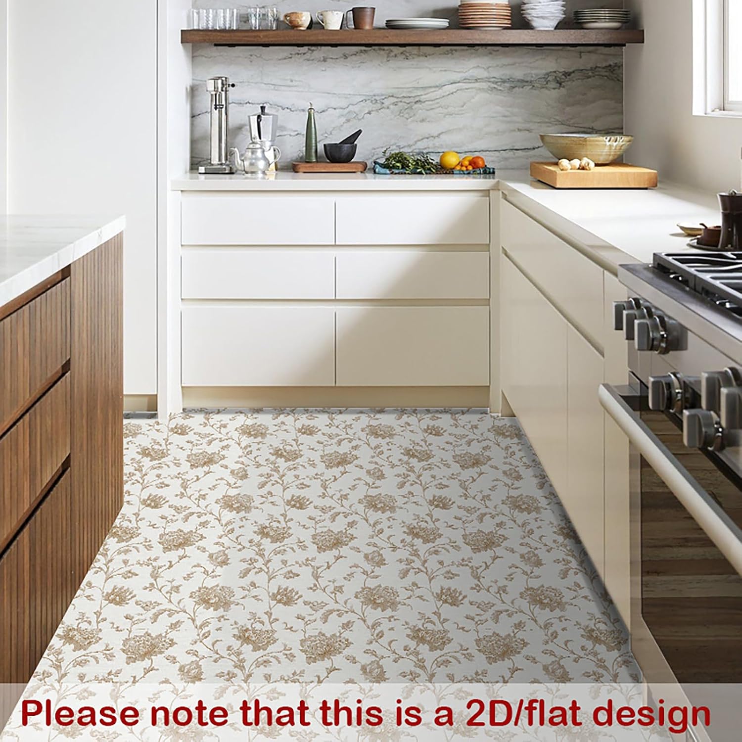 Nuxovilar Peel and Stick Vinyl Floor Tiles, 12x12 Inch | Wall Sticker, Flooring Cover, Peel Stick Tile, Self Adhesive Floor, Kitchen, Bathroom, Bedroom (Floral Vine)