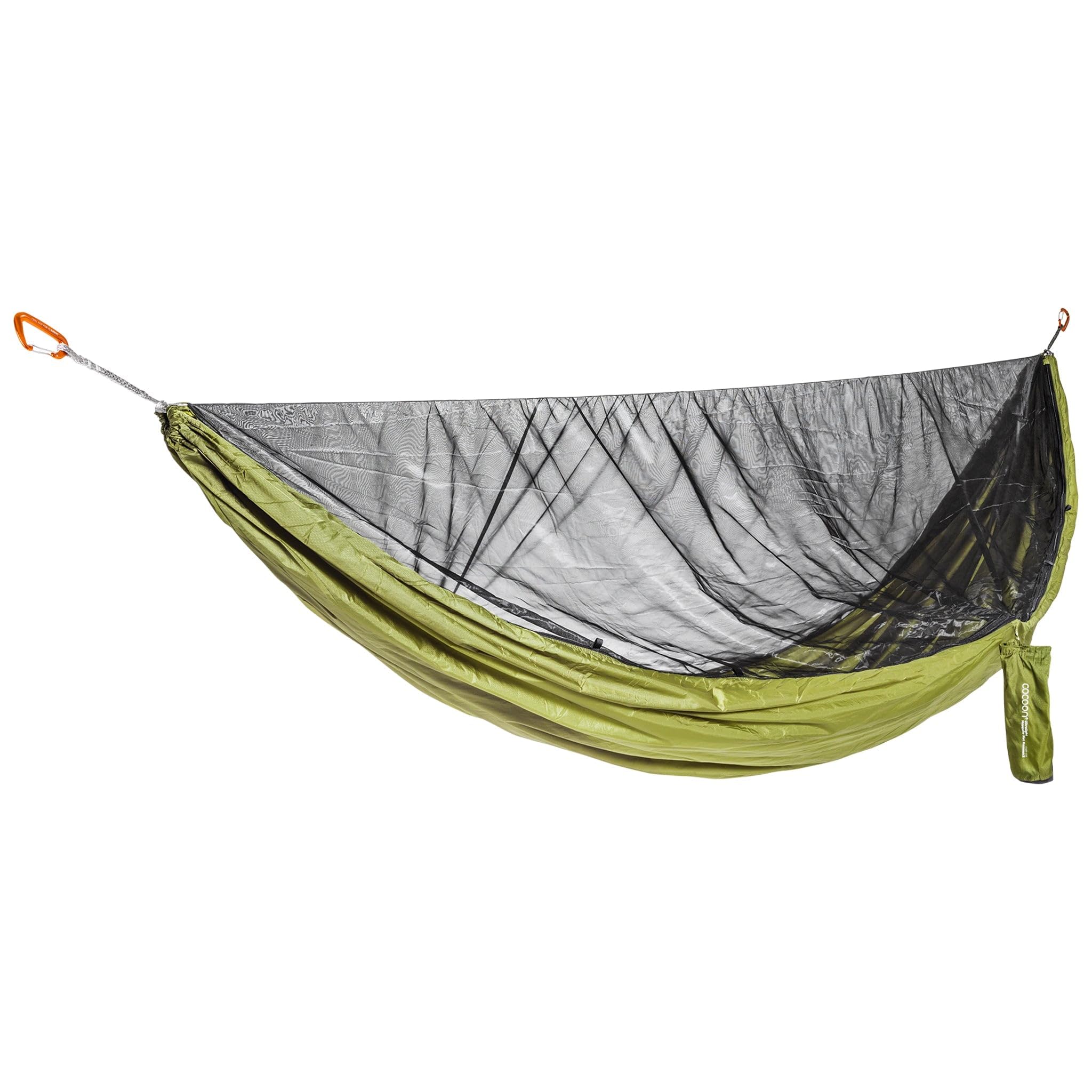 Cocoon Olive Green / Black Hammock, Ultralight Mosquito Net, Olive Green/Black, 20D Hexagonal Ripstop Nylon, 140 Kg Weight Capacity