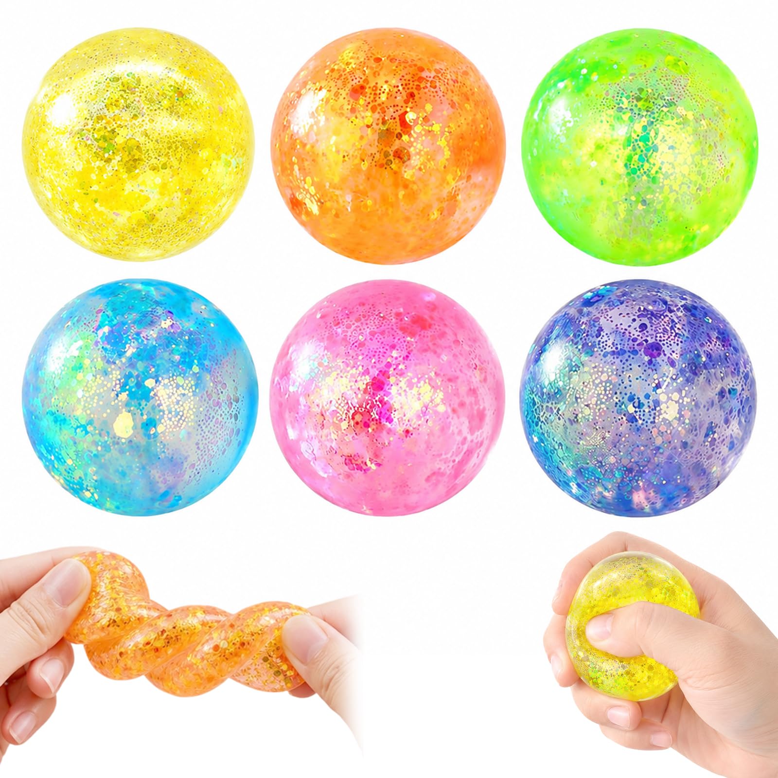 6Pcs Squishy Cube, Flexible Resilient Sensory Fidget Cubes, Portable Desktop Ornaments for Stress Relief & Emotional Calm