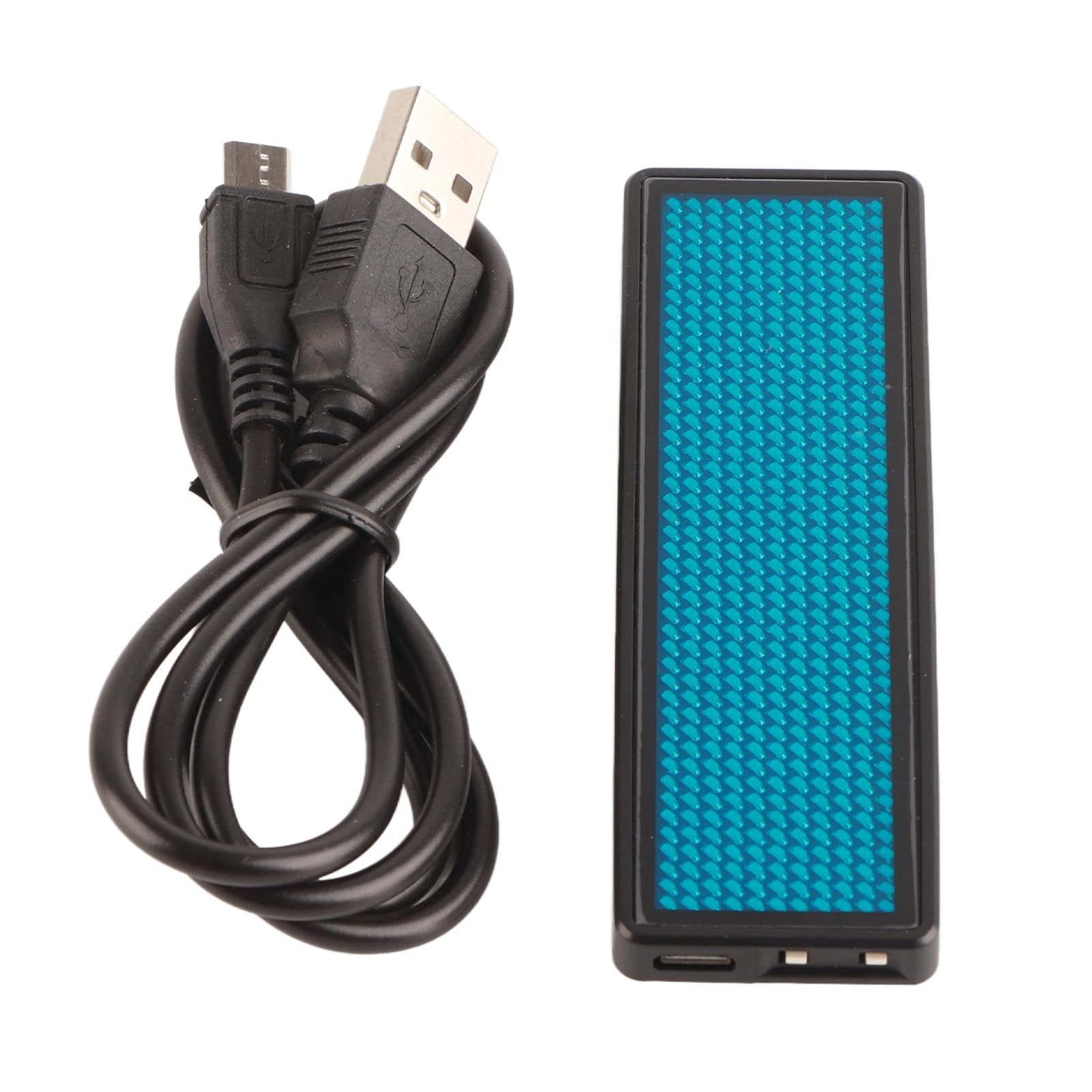 LED Name Badge, Mini LED Digital Programmable Scrolling Name Message Badge with Magnet/Pin, 10 Animations Display 110-240V (Blue)