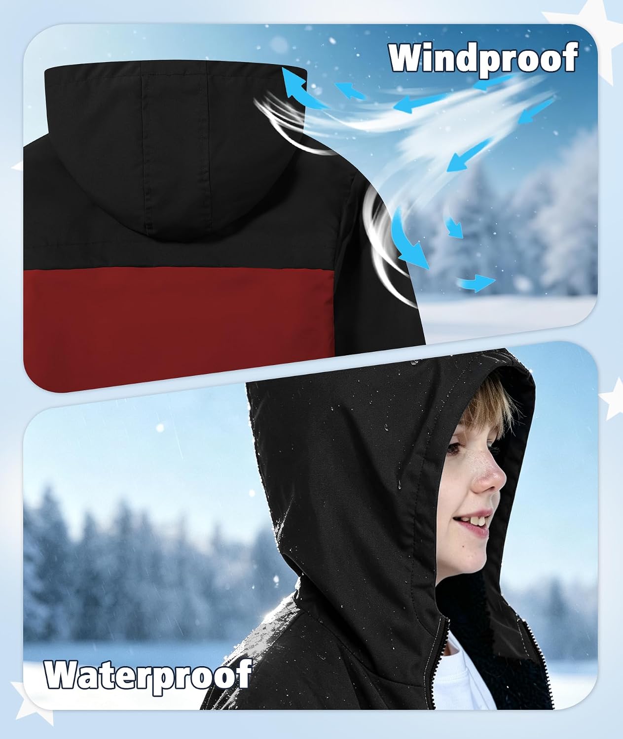 Boys Fleece Jacket Zip-up Hoodies Warm Sherpa Hooded Sweatshirts for Kids
