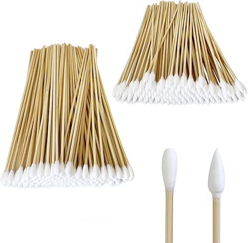 600 PCS Precision Gun Cleaning Swabs - 6 Inch Lint-Free Long Cotton Swabs with Bamboo Handle - Gun Cleaning Supplies for Precision Maintenance,