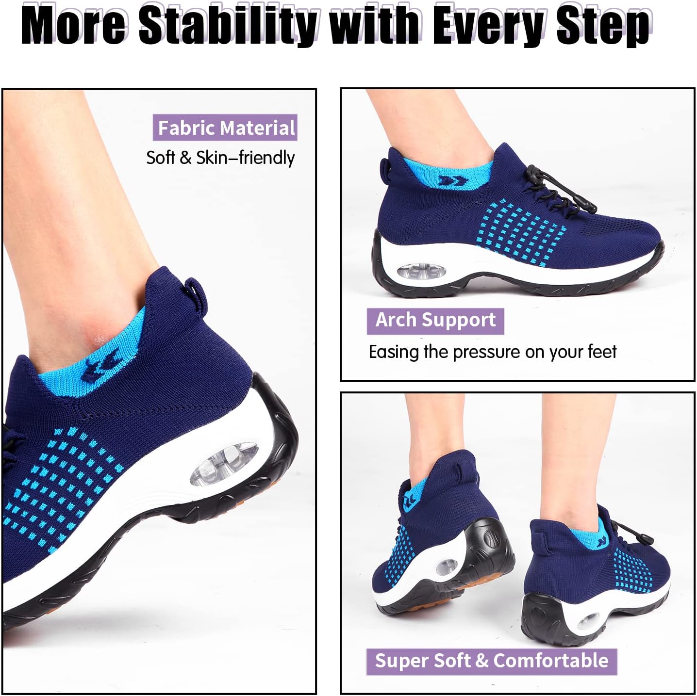 STUNAHOME Orthopedic Sneakers Breathable Women Walking Shoes Slip on Trainers Women's Comfortable Casual Ladies Athletic Shoe Thick Bottom - Image 7