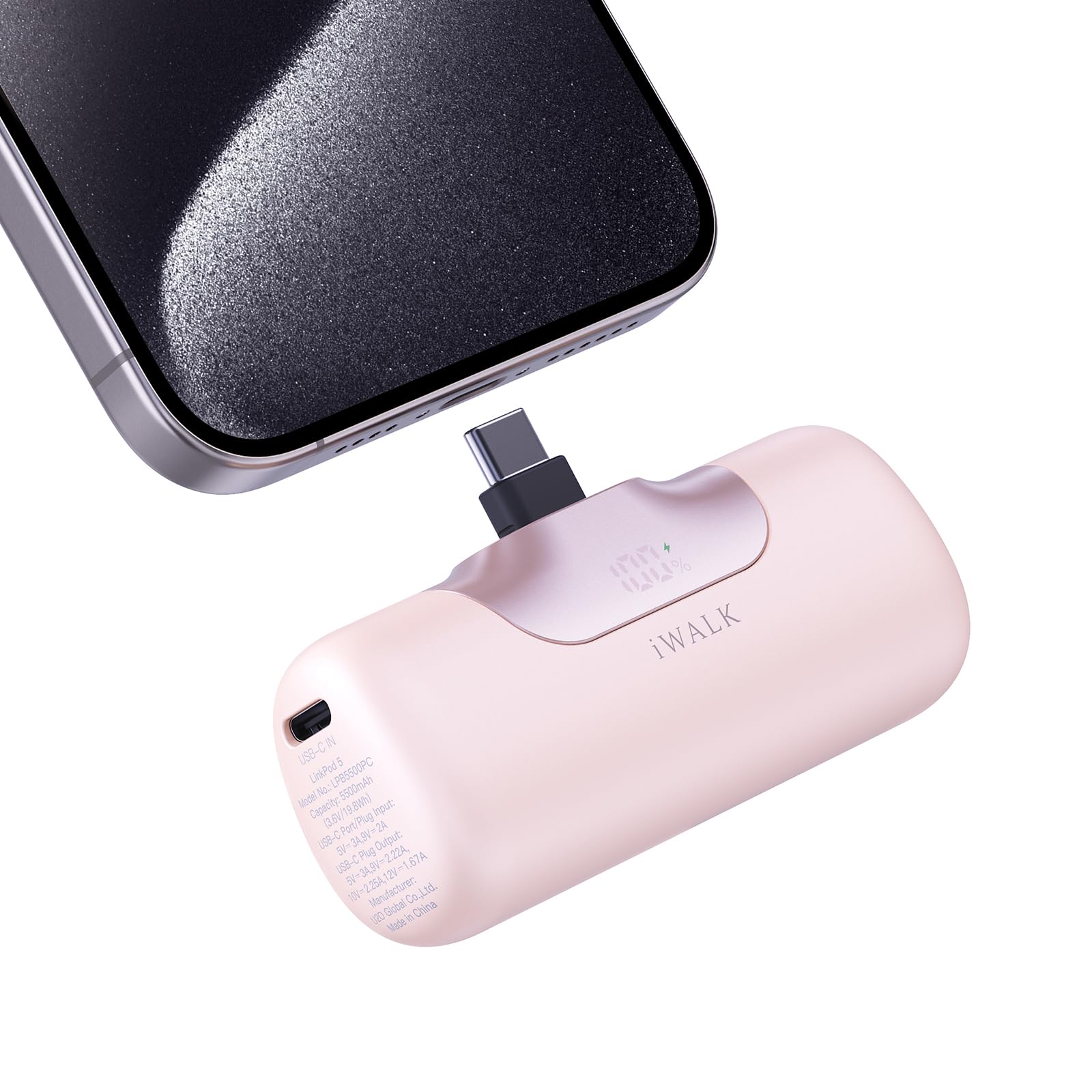 iWALK Power Bank Mini 5500mAh: Caricatore Portatile USB-C Compatto e Leggero, Ricarica Rapida 22,5W Compatibile con iPhone 16 Plus/16 Pro Max, iPad, Samsung Galaxy S24/S23, Android e Altri Dispositivi