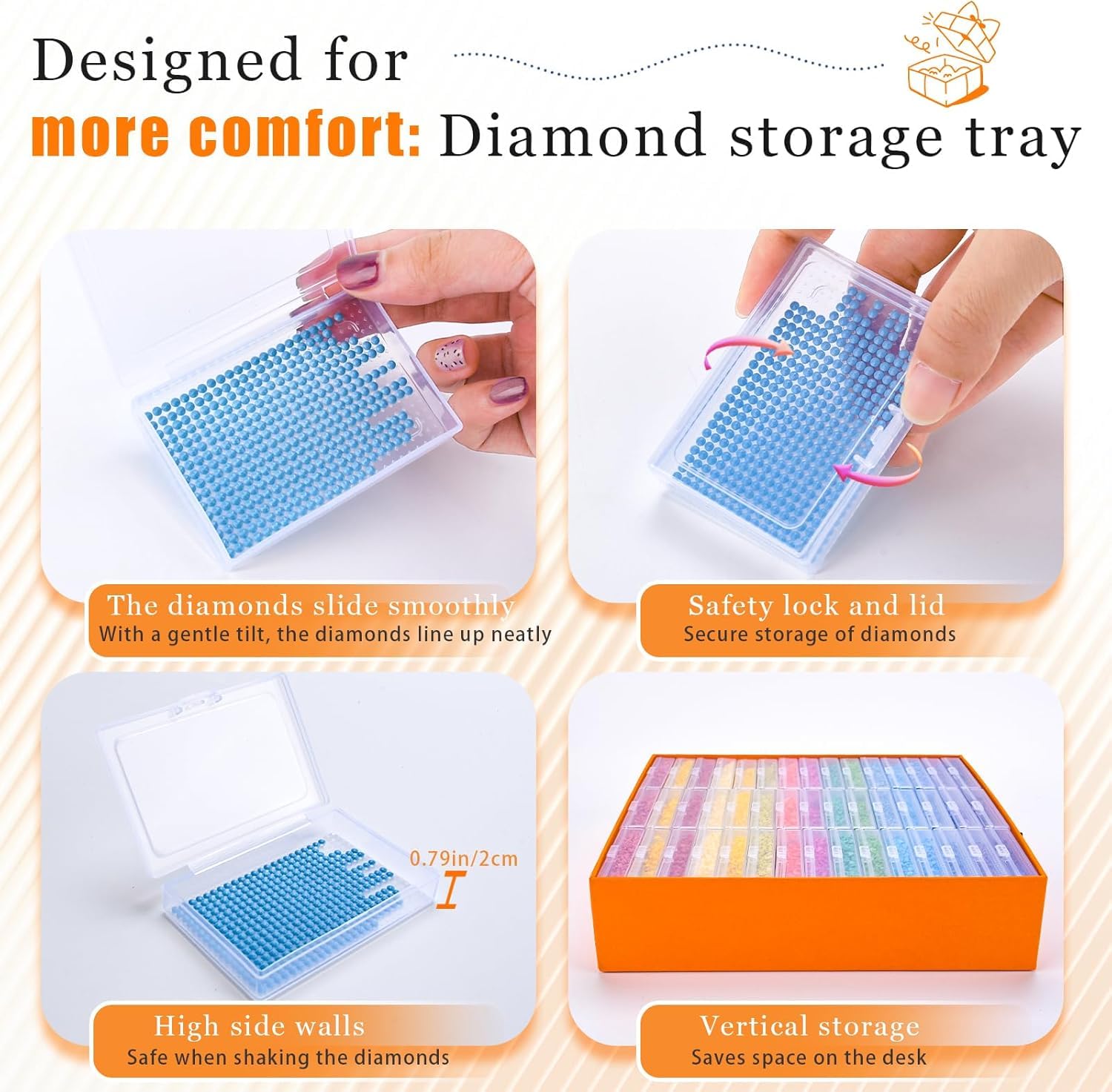 45 Slots Diamond Painting Accessori,Diamond Painting Kit Completo,Kit Diamond Painting per Conservare Accessori di Pittura con Diamanti