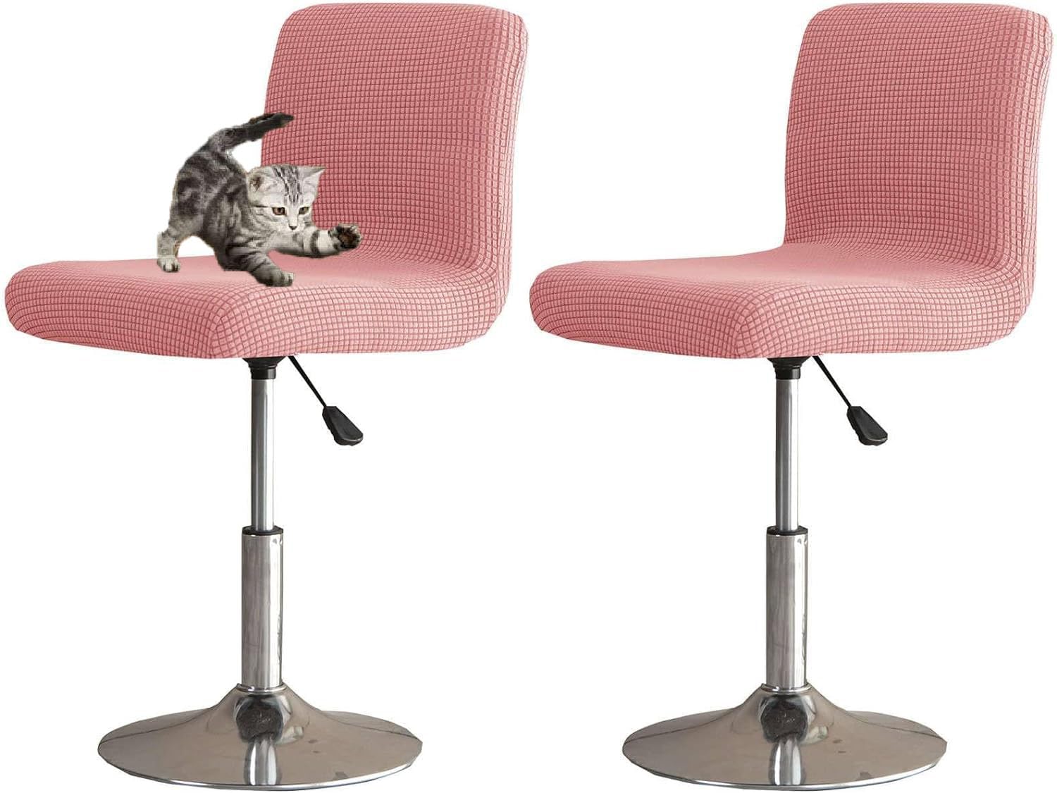HACLEN Bar Stool Covers with Backs Set of 6 4 2, Stretch Pub Counter Stool Covers, Removable Barstool Covers Slipcovers for Bar (Pink,6 PCS)