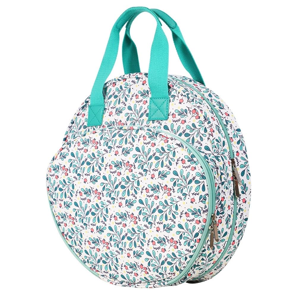 Bolsa organizadora para kit de bordado, almacenamiento de manualidades Oxford multicapa para hilos de punto de cruz, suministros de costura y herramientas de costura (hojas azules)