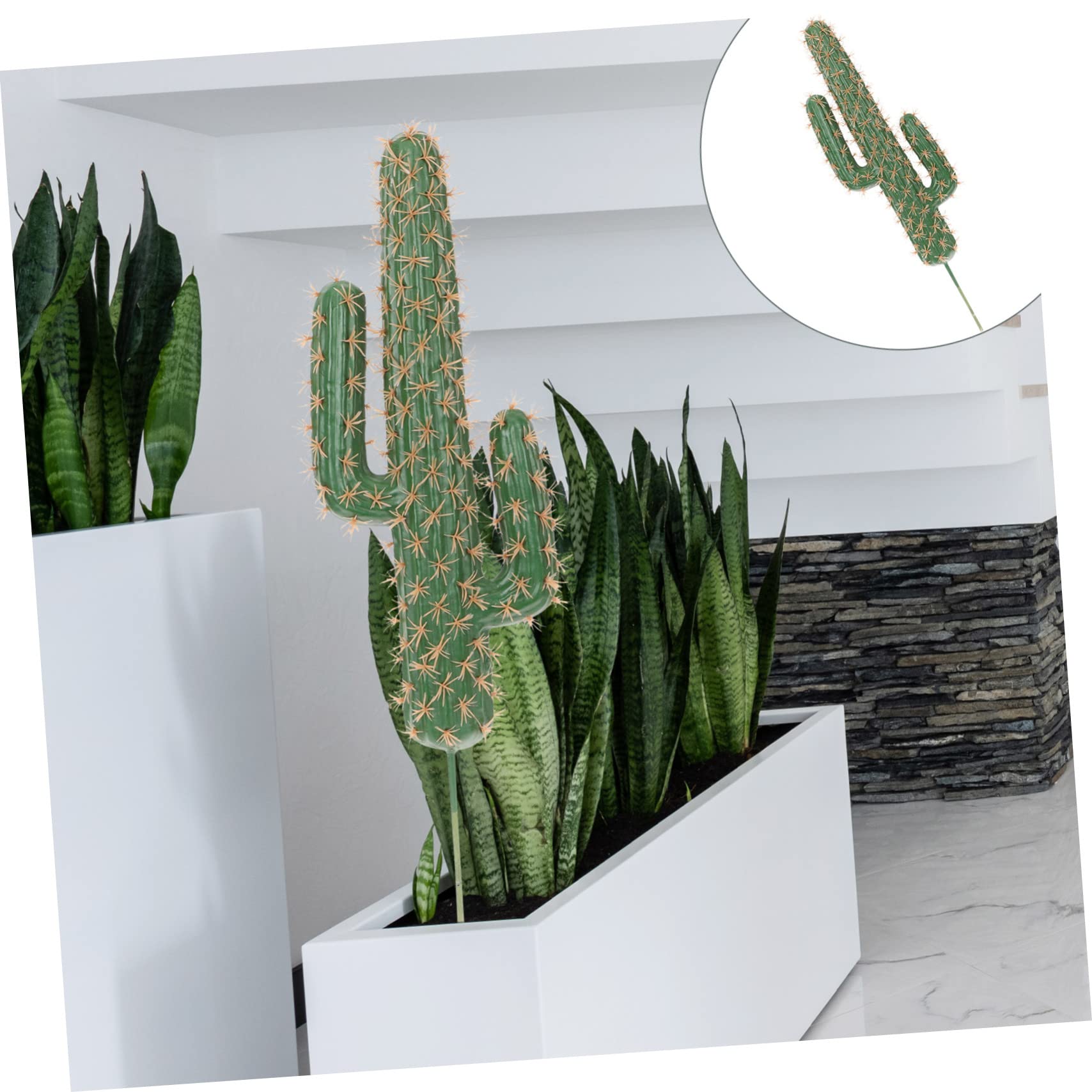 MAGICLULU 2 Piezas Modelo de Cactus Escultura de Planta de Agave Cactus Artificial sin Maceta Falso Artificiales decoración Oficina Paisaje de Adorno en Forma de