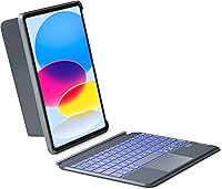 Vista 14 de Inateck Funda para iPad de 11ª/10ª generación con teclado, funda de teclado desmontable con retroiluminación de 7 colores y panel táctil para iPad