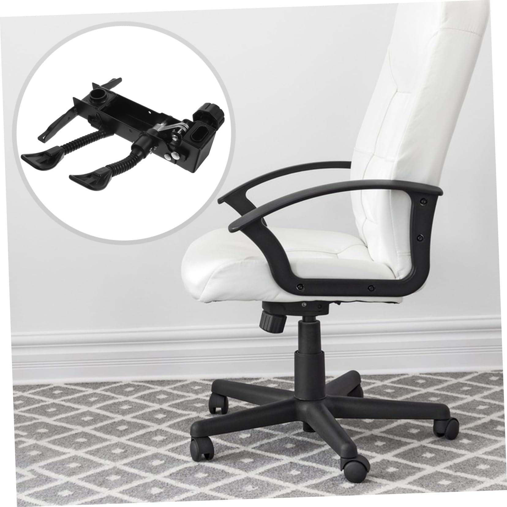 SEWACC Base Giratoria para Silla de Oficina, Mecanismo de Control de Inclinación, Base Metálica Resistente, Placa Giratoria de Palanca Elevadora, Accesorio para Sillas Ejecutivas