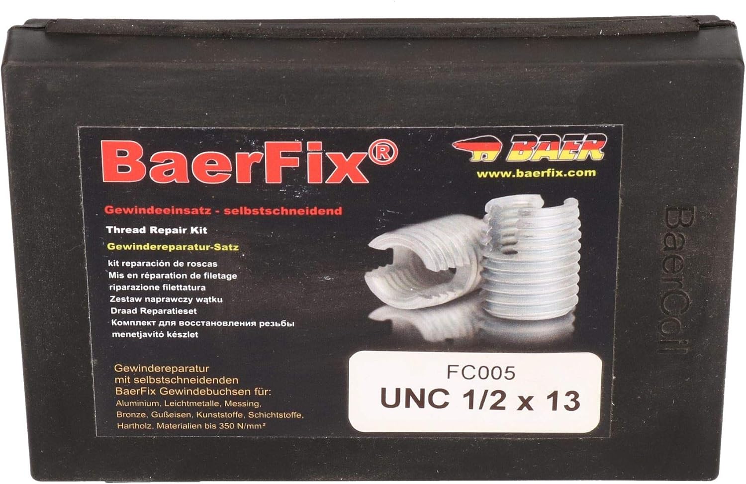 AB Tools BaerFix Imperial UNC 1/2 x 13 Self Tapping Damaged Thread Repair Kit Inserts