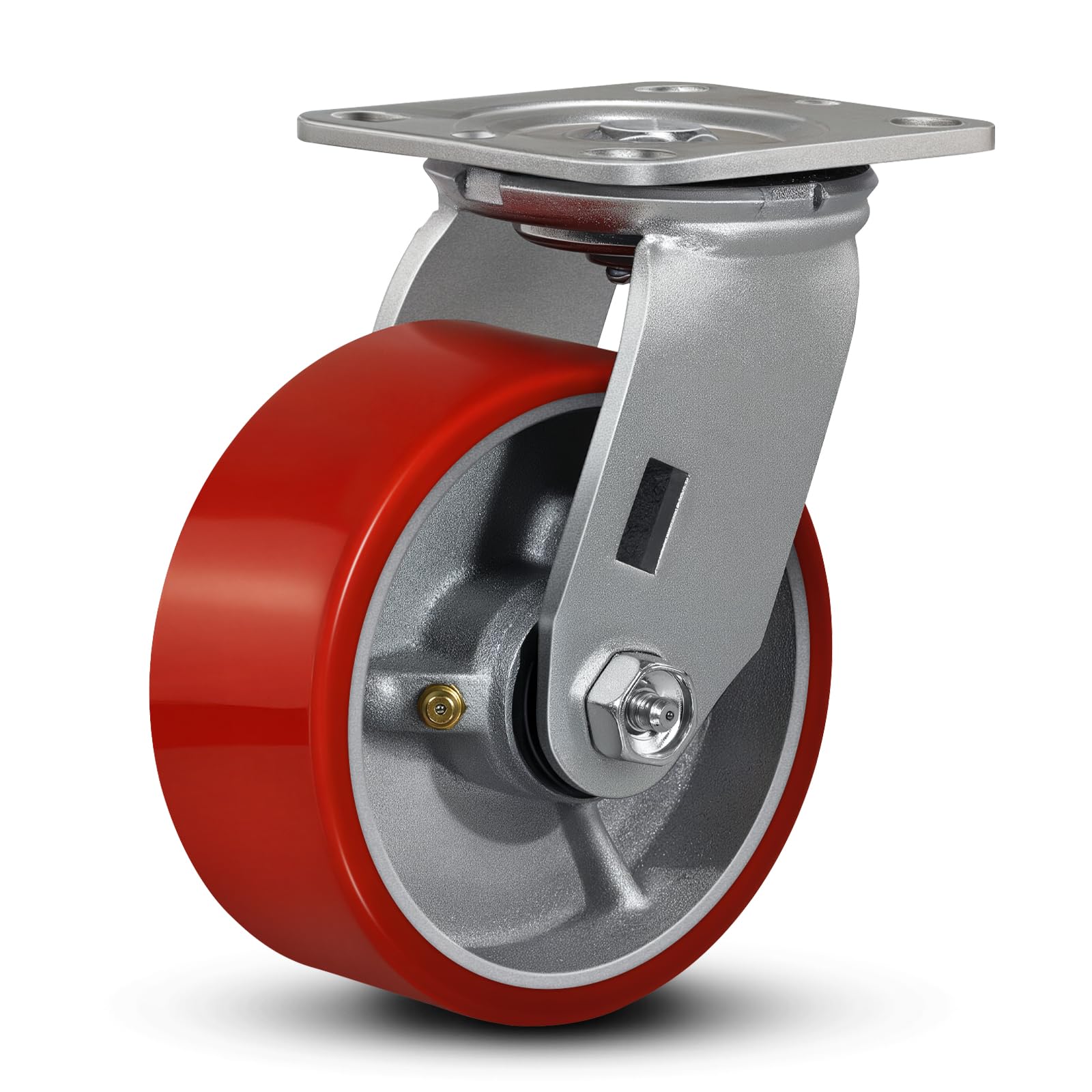 FOVERSWIVE 5"x2" Industrial Casters- Heavy Duty casters,Polyurethane Casters Wheel,Capacity up to 1000 Lb. Use for Platform Truck, U-Boat Cart,