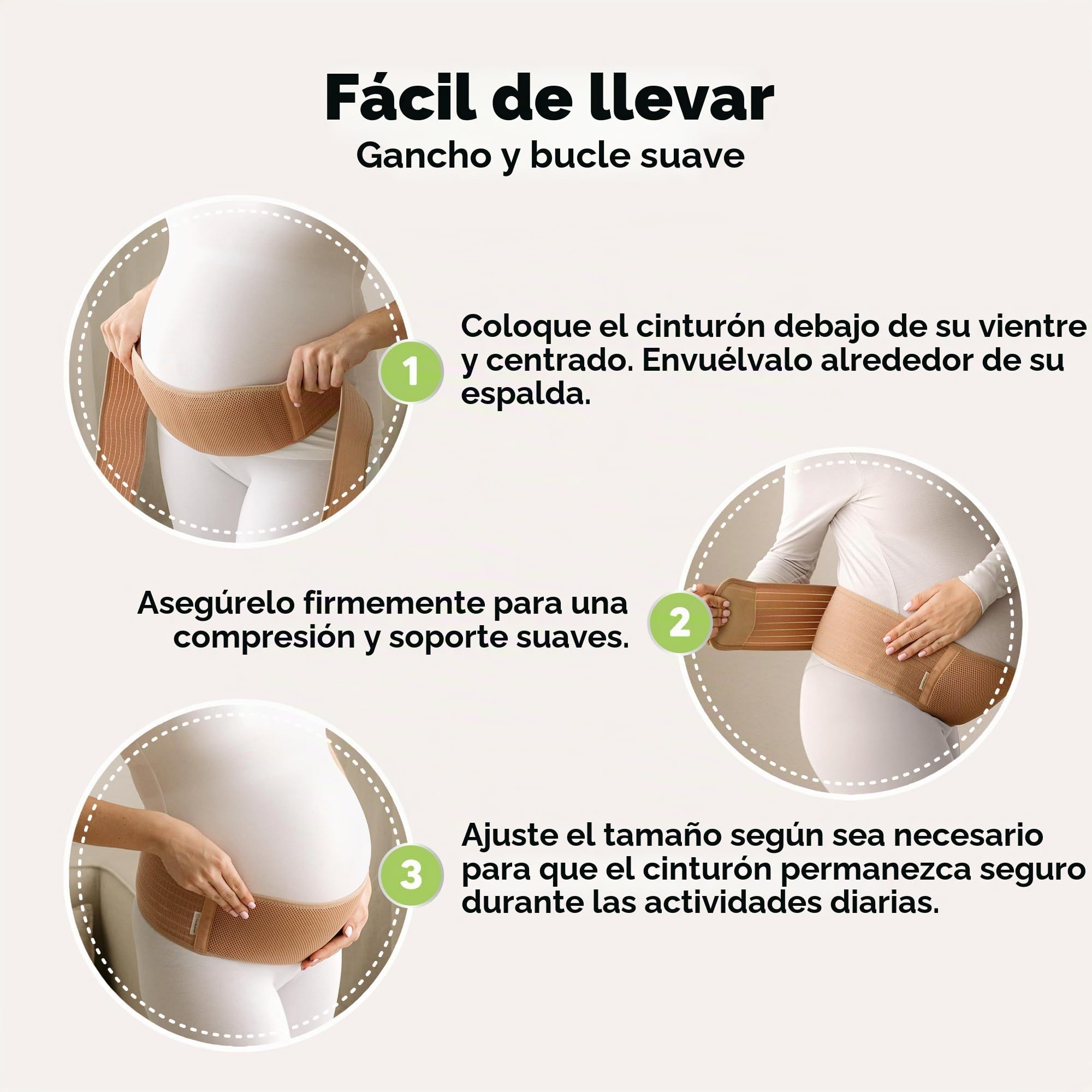 KeaBabies Banda De Maternidad Para El Embarazo - Cinturón De Soporte Para Embarazo Suave & Transpirable - Bandas De Soporte Pélvico (Classic Ivory, M/L)