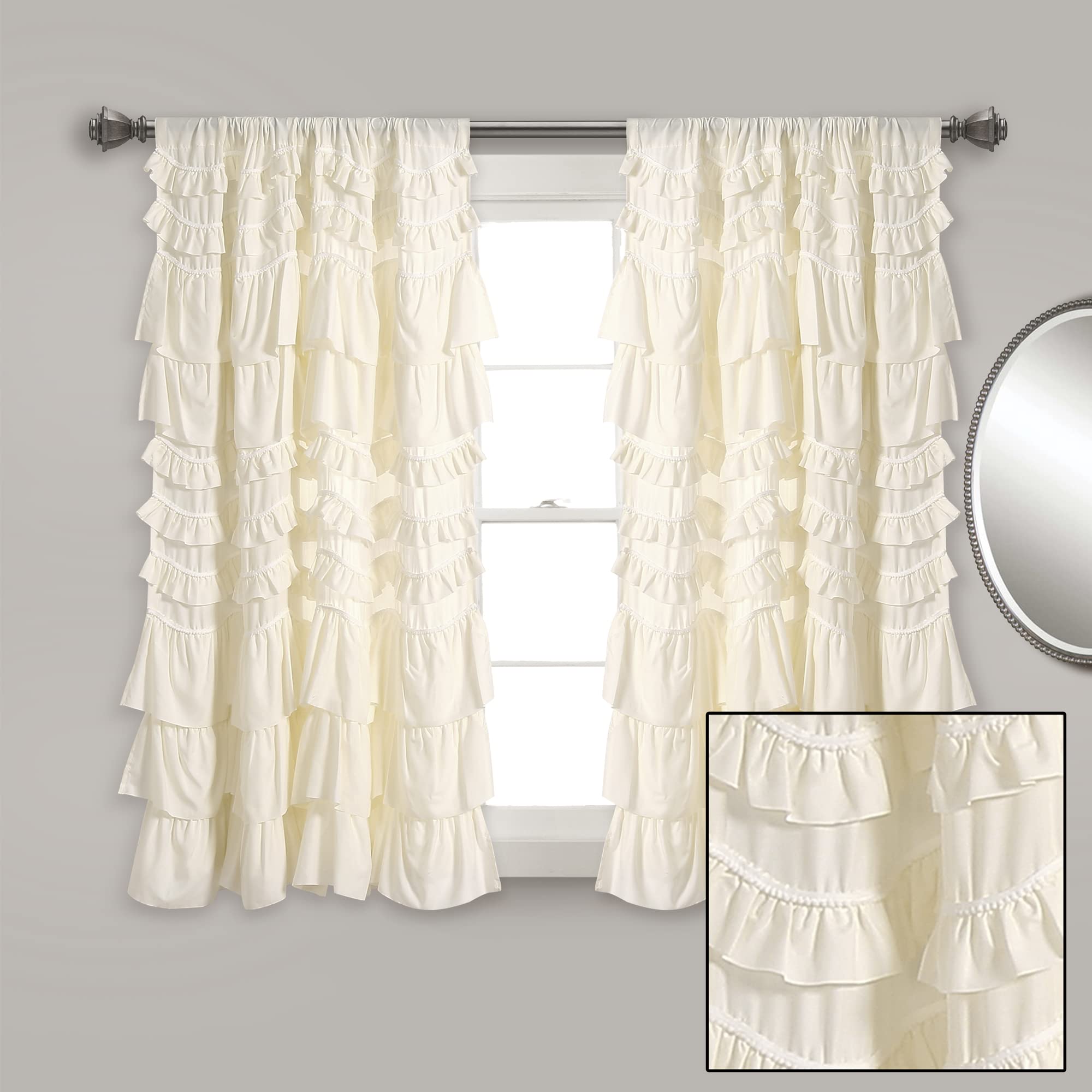 Amazon.com: Lush Decor Kemmy Window Curtain Panel (Single), 63