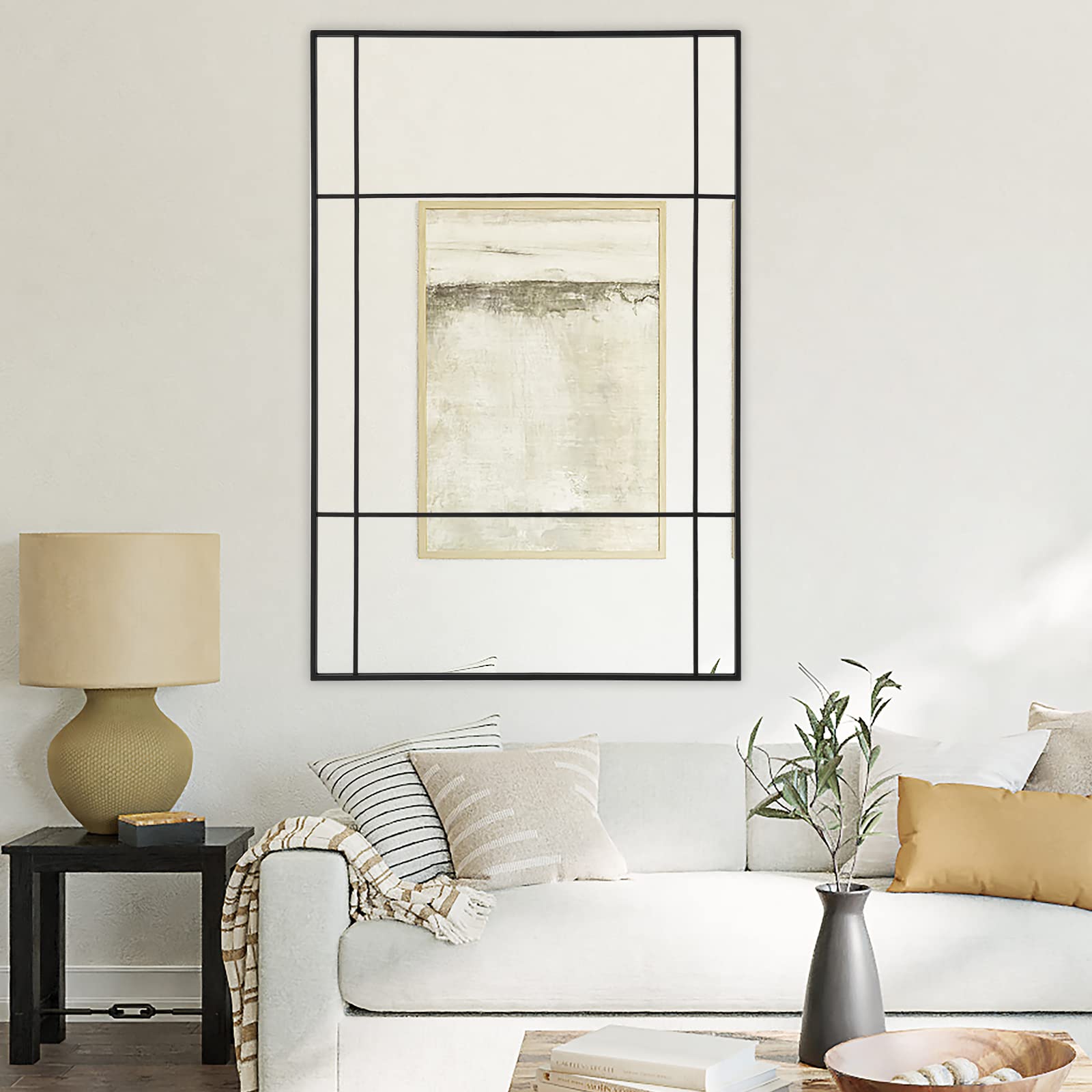 Specchio Da Parete Con Cornice In Metallo Stile Glamour 46 X 122 Cm Oro Azeville 88395524