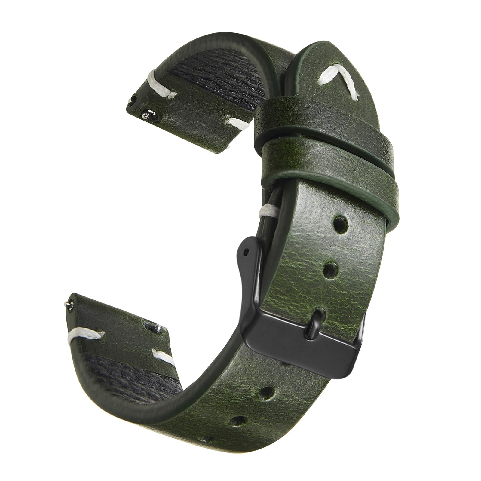 WOUKUP Vintage Leather Watch Band Quick Release Replacement Genuine Watch Strap 18mm 19mm 20mm 22mm for Men and Women