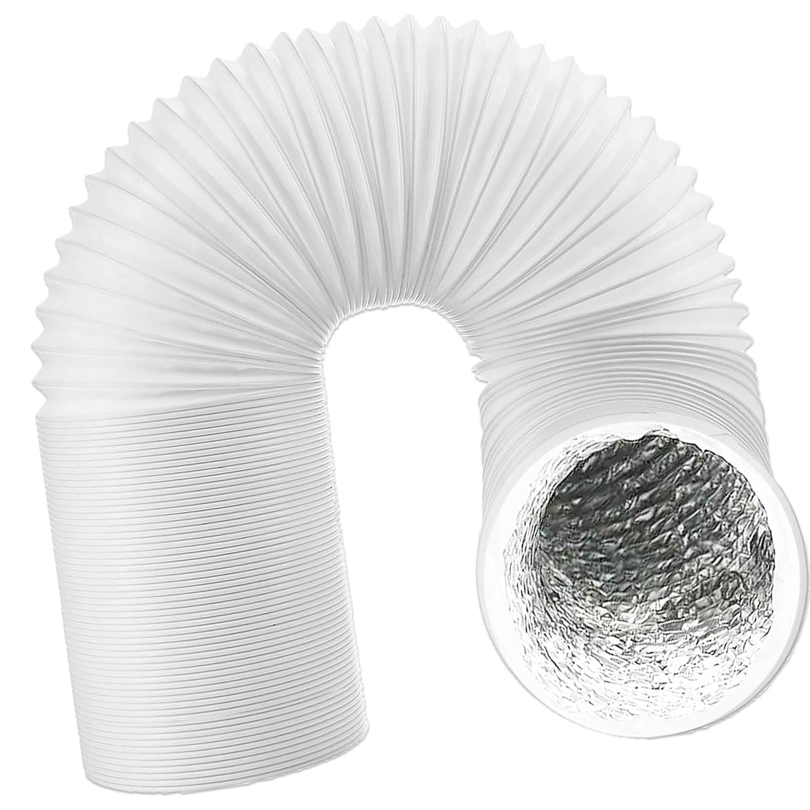 SPARES2GO Vent Hose for Electriq Air Conditioner PVC Aluminium Foil Insulated Portable Duct AC Outlet Pipe (6" x 6m)