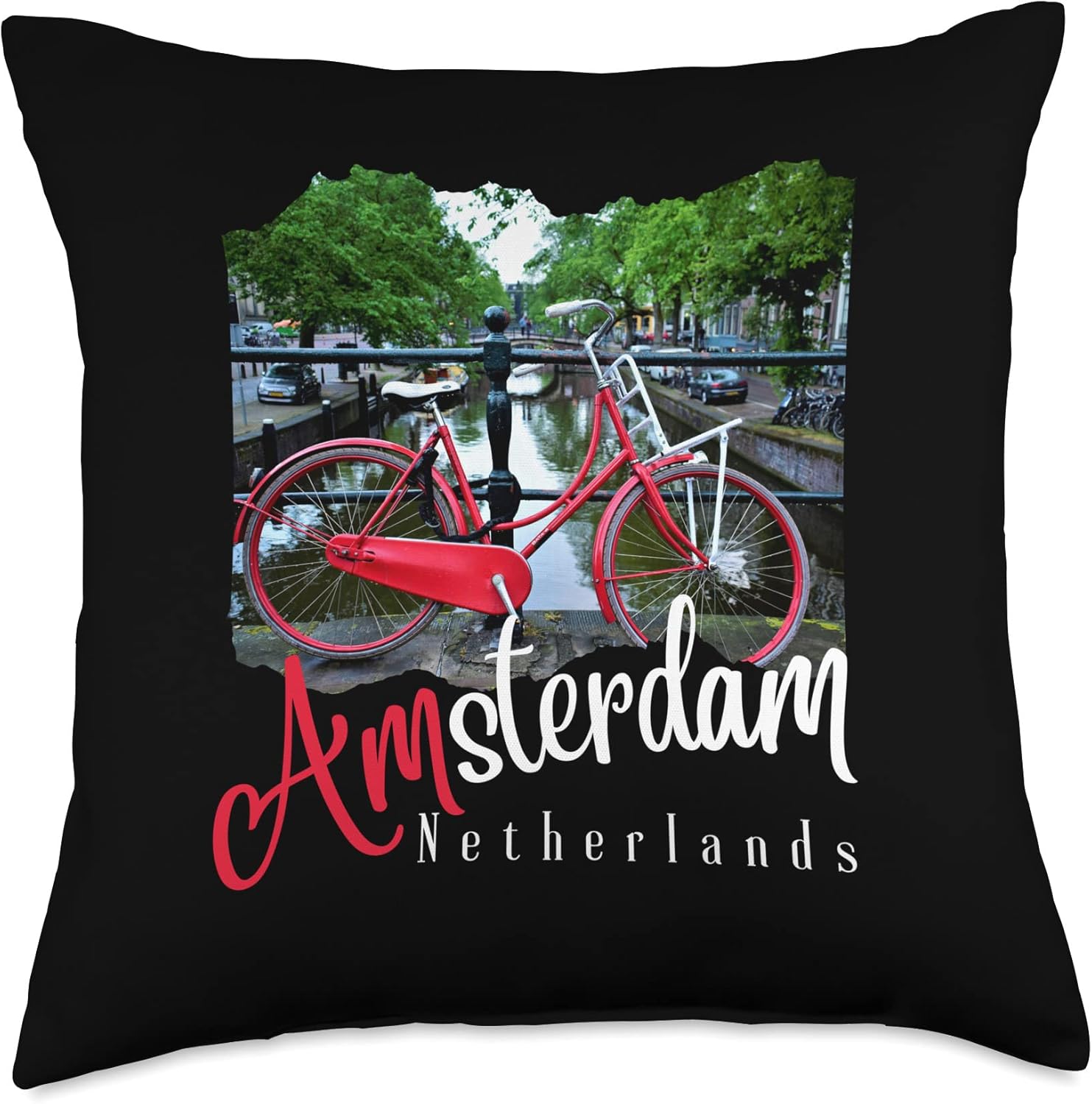 Amsterdam Souvenirs Store Vintage Throw Pillow