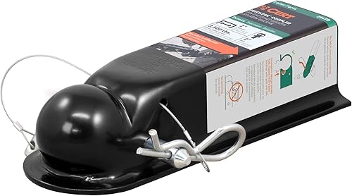 CURT 25470 QuickPin Acoplador de remolque sin pestillo para bola de enganche de 2 pulgadas, canal de 2 pulgadas, 3,500 libras