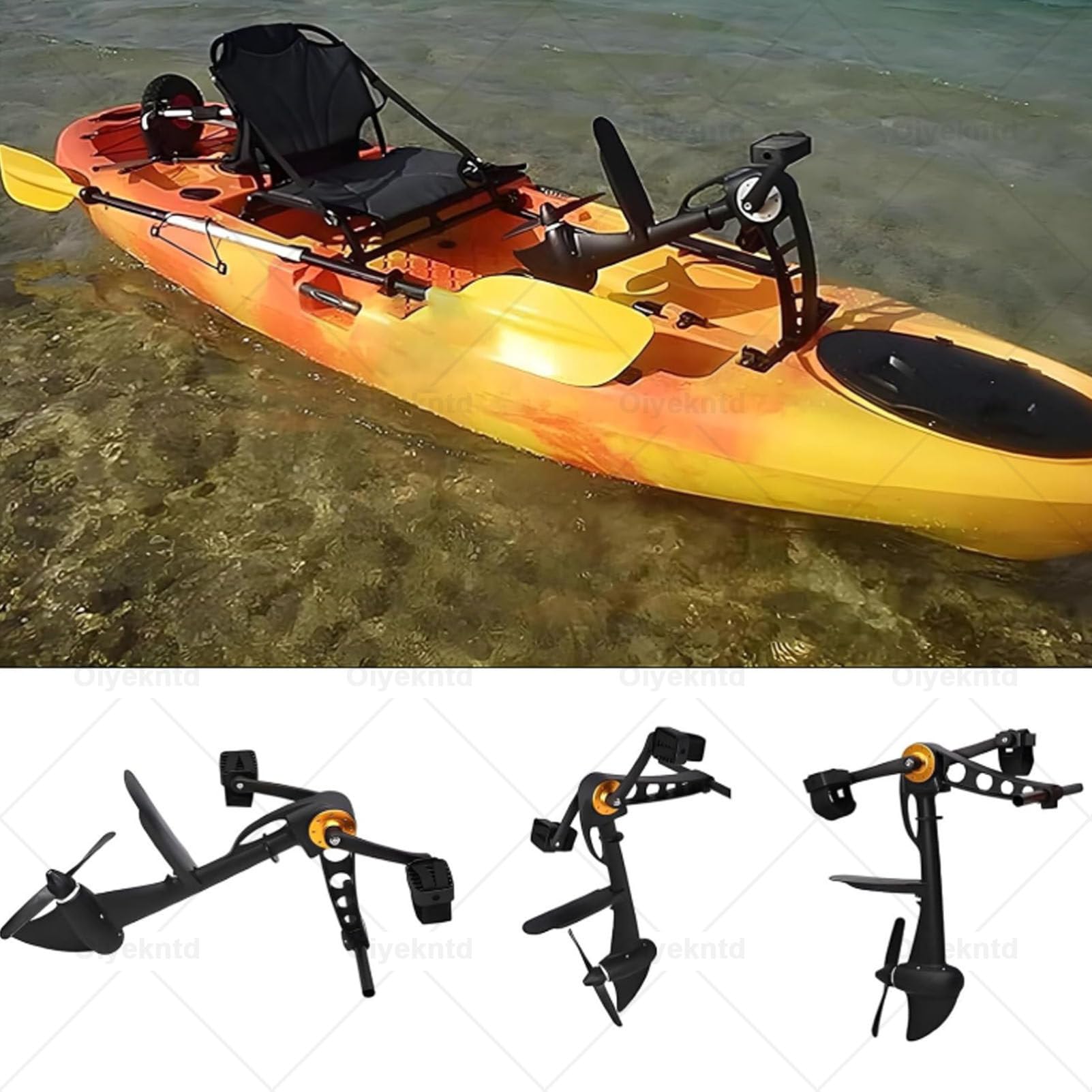 Sistema di propulsione a pedale kayak con timone per pesca e caccia, compatibile con tavole gonfiabili per adulti e bambini, robusto e affidabile