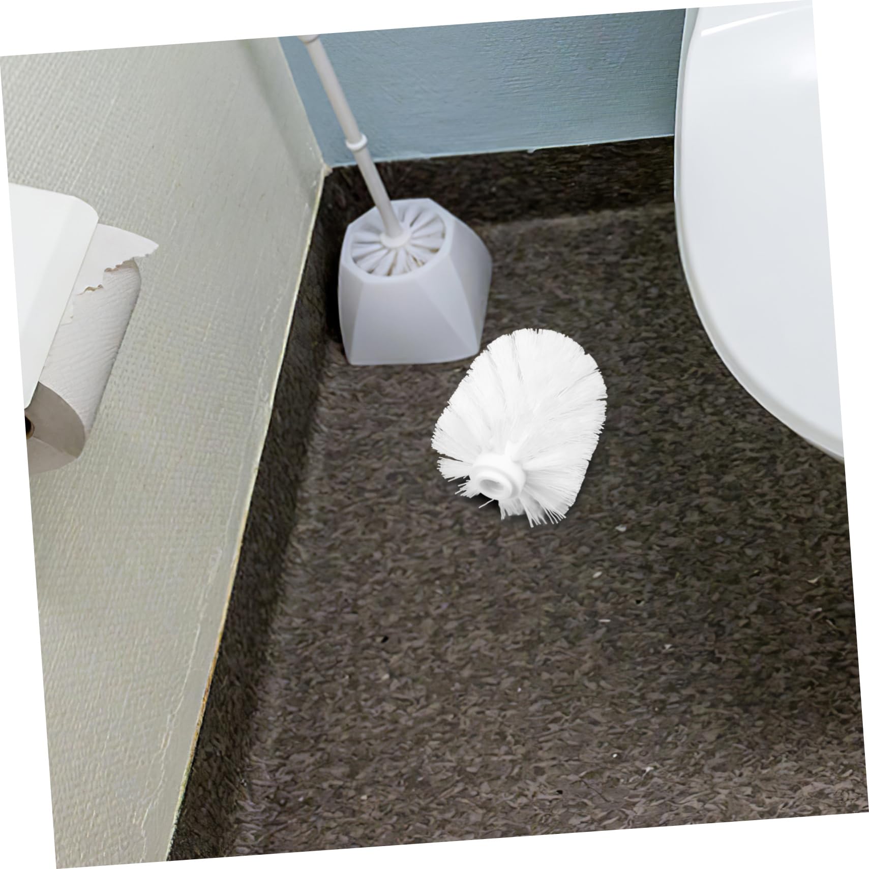 Toilettenbürste Ersatzkopf Set Weiß PVC Bürstenköpfe für Badezimmer WC Schüssel Reinigung 3 Stück
