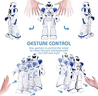 Vista 2 de KingsDragon Juguete de robots para niños, juguete de detección de gestos RC, robot interactivo para caminar, cantar, bailar, regalos de cumpleaños