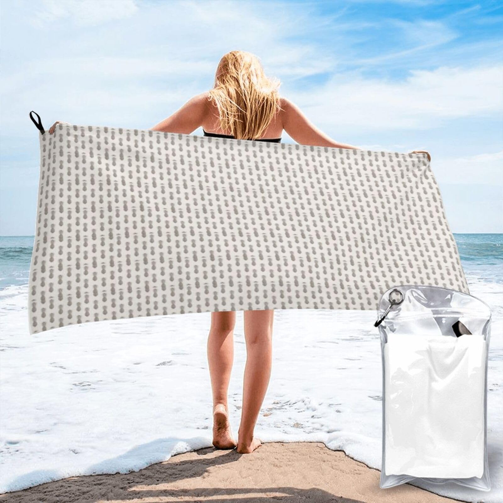 AYYQWE Lovely Pineapple Print Lightweight Towel For Men Women Travel Beach Camping Hiking Yoga Swimming Sports