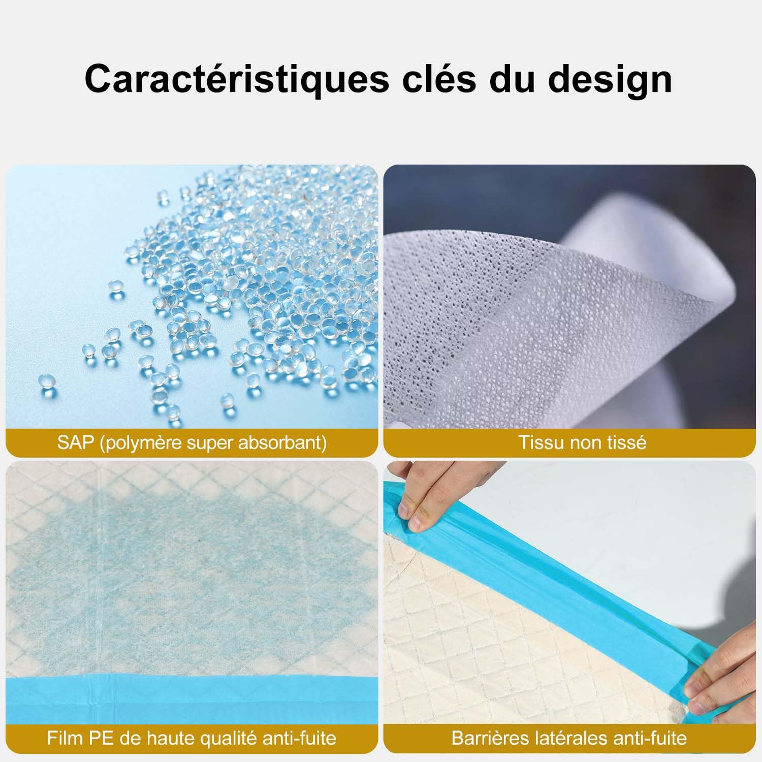 Gardner Pet 70x85cm Très Grand Tapis Absorbant Chien, Super Absorbant Alese Jetable, Etanche Aux Fuites Tapis pour Chien, Séchage Rapide, Apprentissage de la Propreté, 30 Pièces