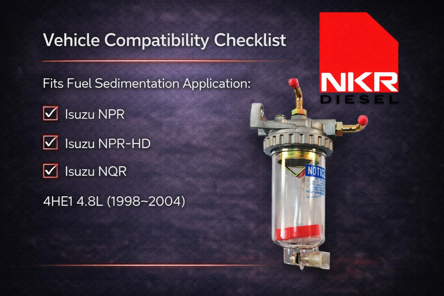Amazon.com: Fuel Water Sedimenter Compatible with Isuzu NPR NPR-HD