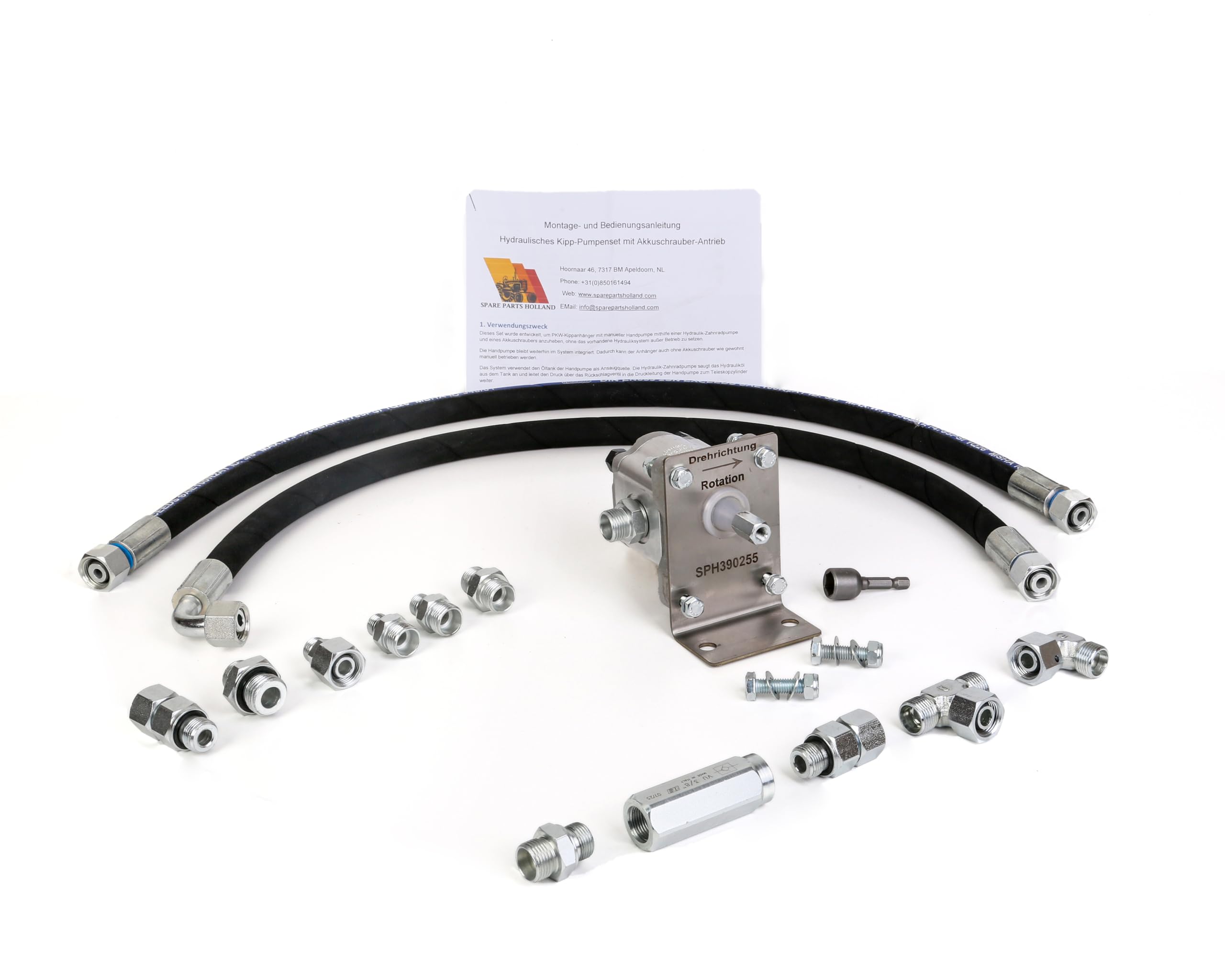 Anhängerpumpe Kipperpumpe Akkuschrauber PKW Kipper Anhänger Pumpe Hydraulikpumpe mit Halteplatte