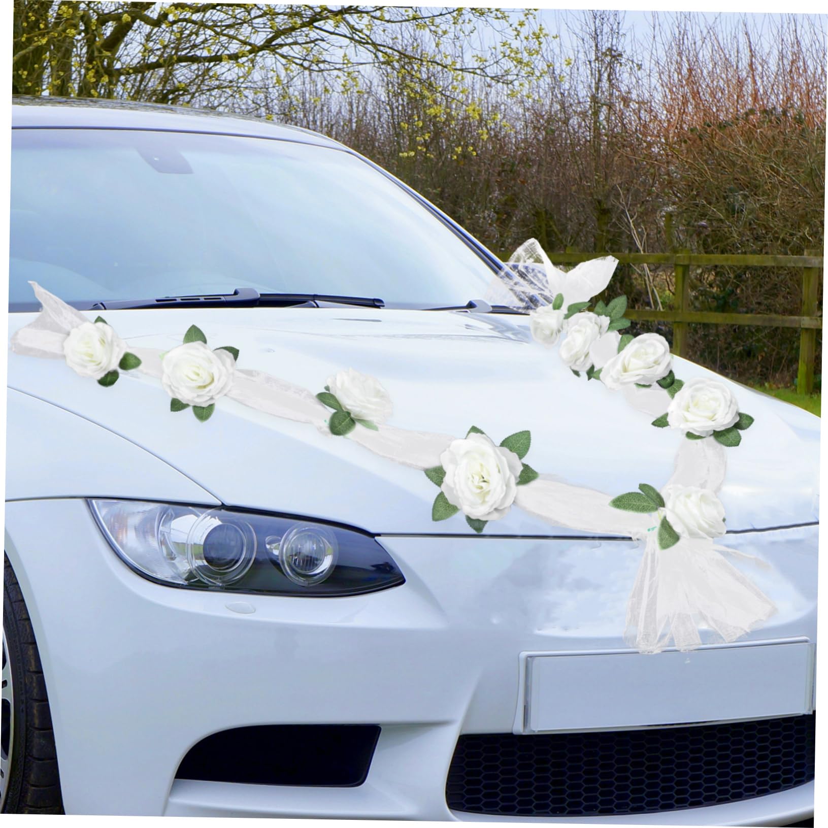 Zerodeko 3 Sets Sicheres Material Exquisite Verarbeitung Rose Künstliche Hochzeitsdekor Requisite Für Auto Ornamente Hochzeitsfeier