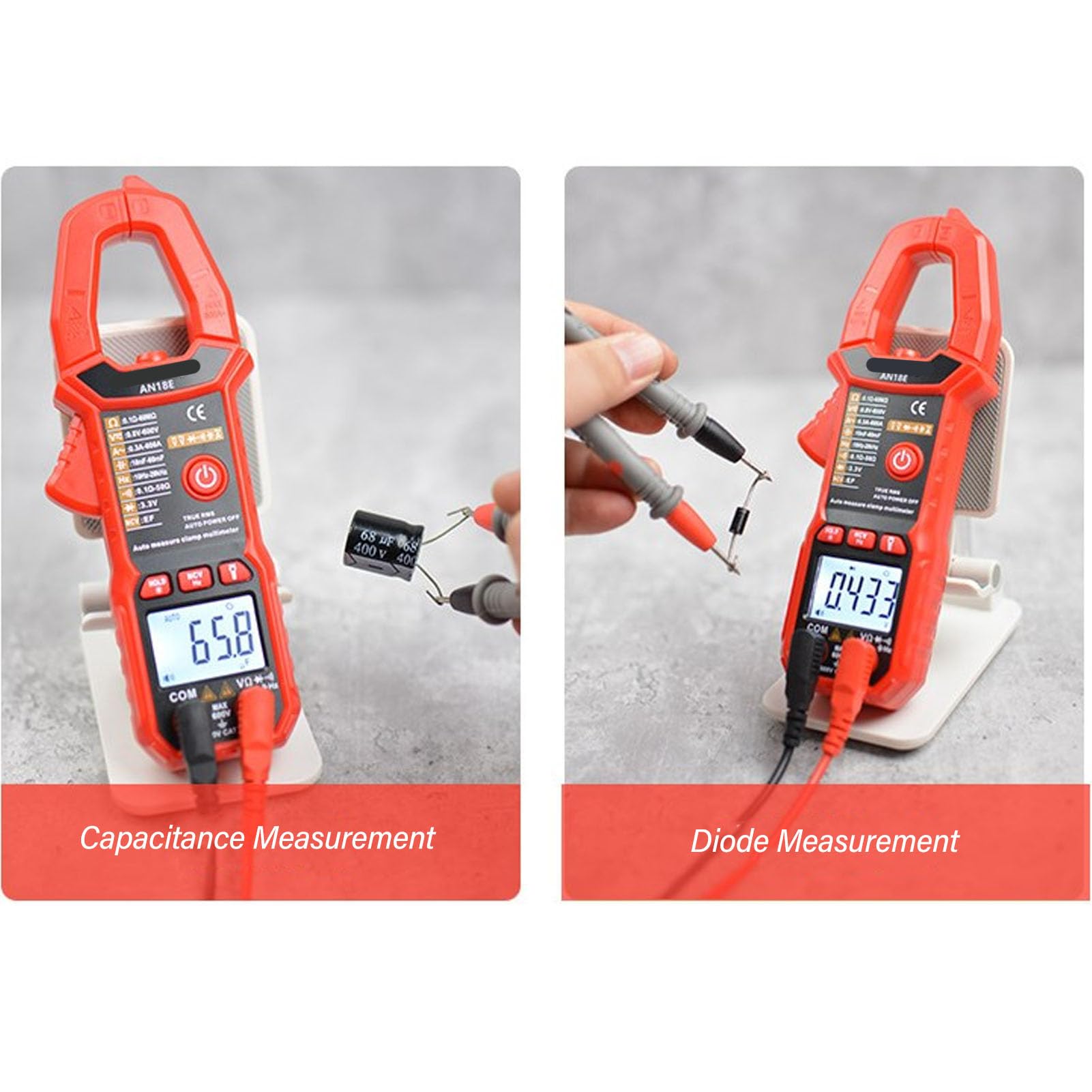 Cyfrowy zacisk Multimetr 6000 Liczba Wysoka dokładność Auto Dc Dc prąd napięcia Odporność na kondensator Miernik temperatury Diode Temperatura dla domowego przemysłu laboratoryjne