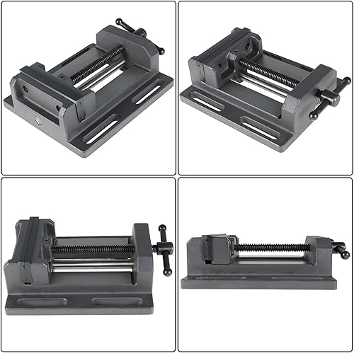 Vista 3 de findmall Tornillo de prensa de taladro de perfil bajo resistente con base estacionaria para taladrar roscado y escariado