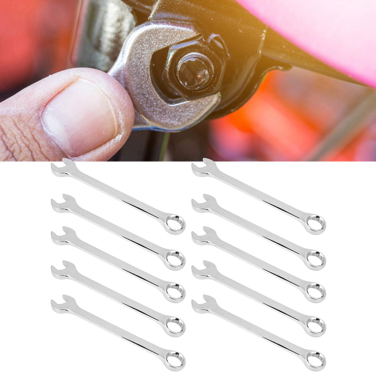 Clé à Cliquet Jeu de Clés Mixtes, 10 Pièces 17 Mm