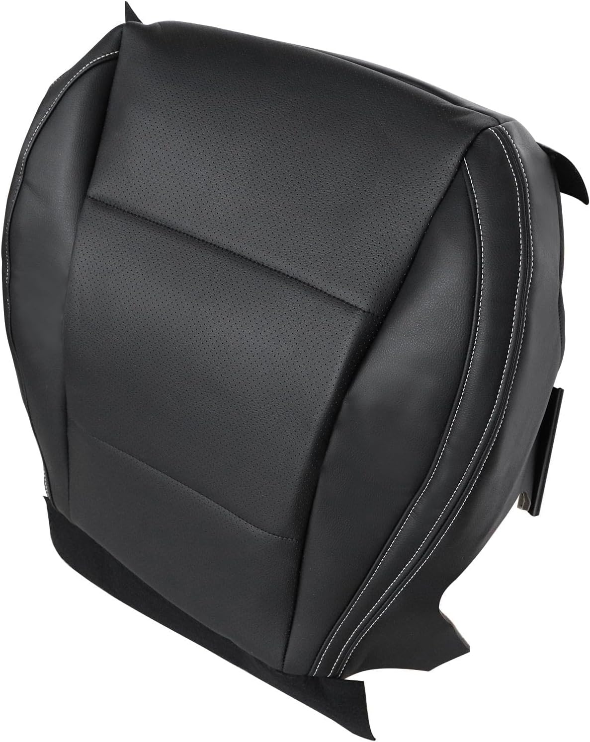 Priprilod Black Perforated Leather with White Stitching Passenger Side Bottom Replacement Seat Cover Compatible with Subaru Outback 2015 2016 2017 2018 2019